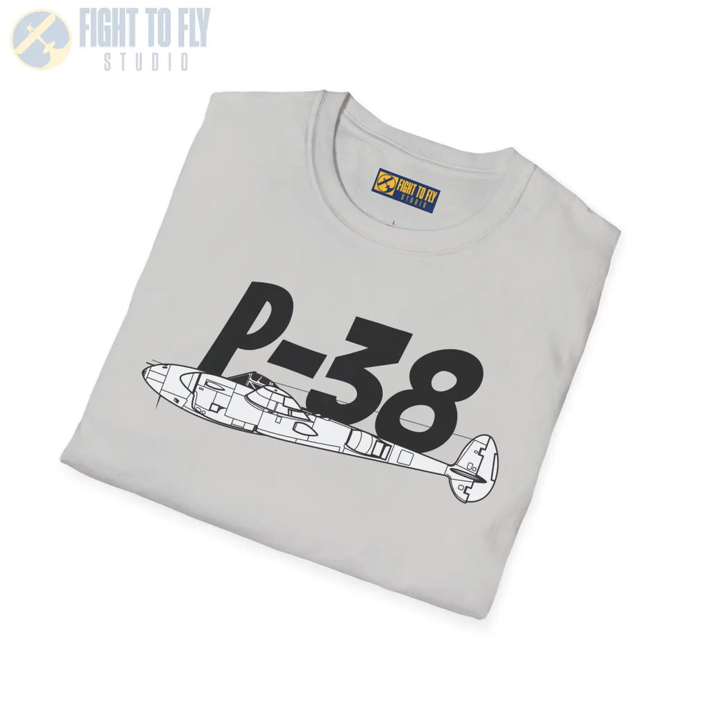 P-38 Lightning Side Profile T-Shirt - Pilot gifts - WWII warbird t-shirt