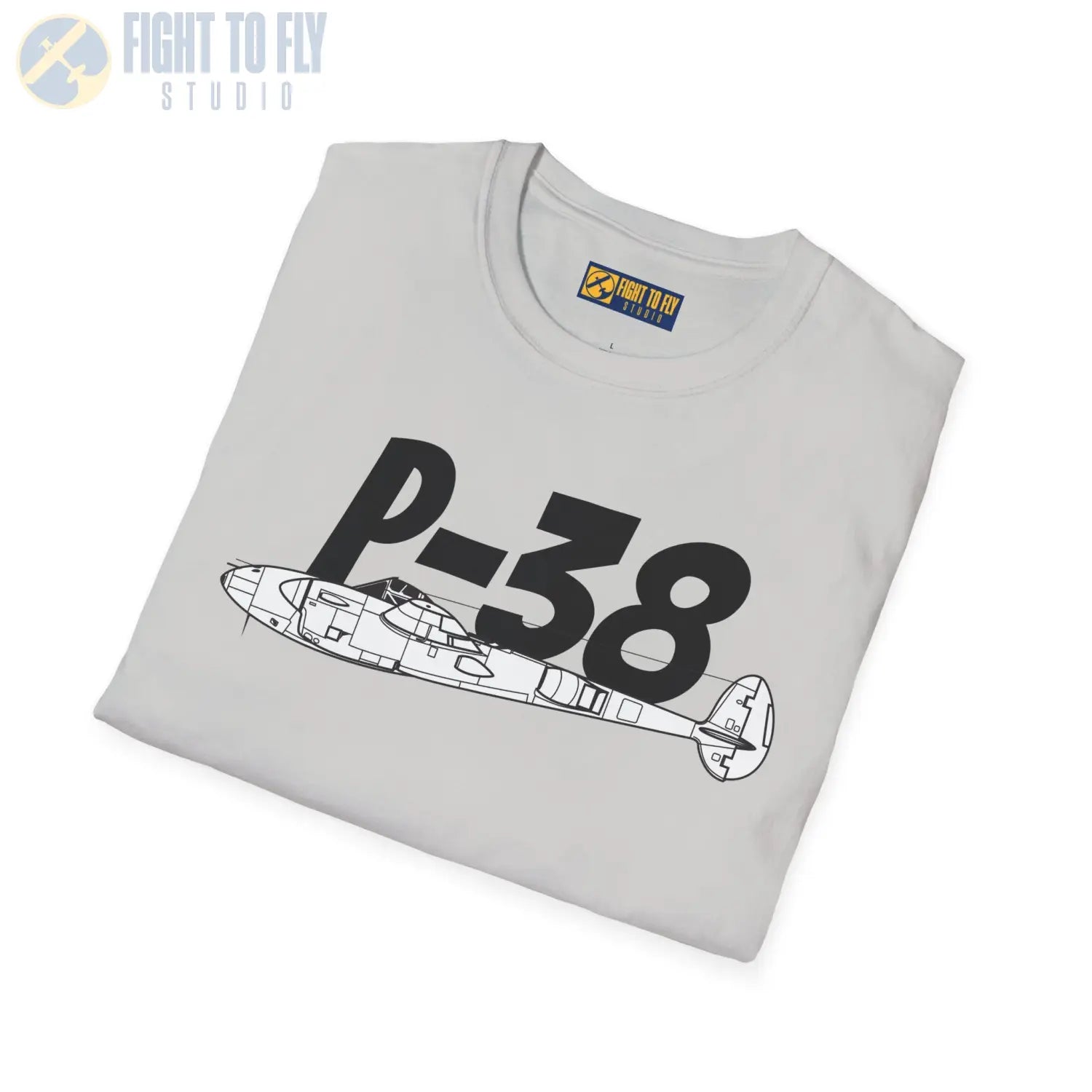 P-38 Lightning Side Profile T-Shirt - Pilot gifts - WWII warbird t-shirt
