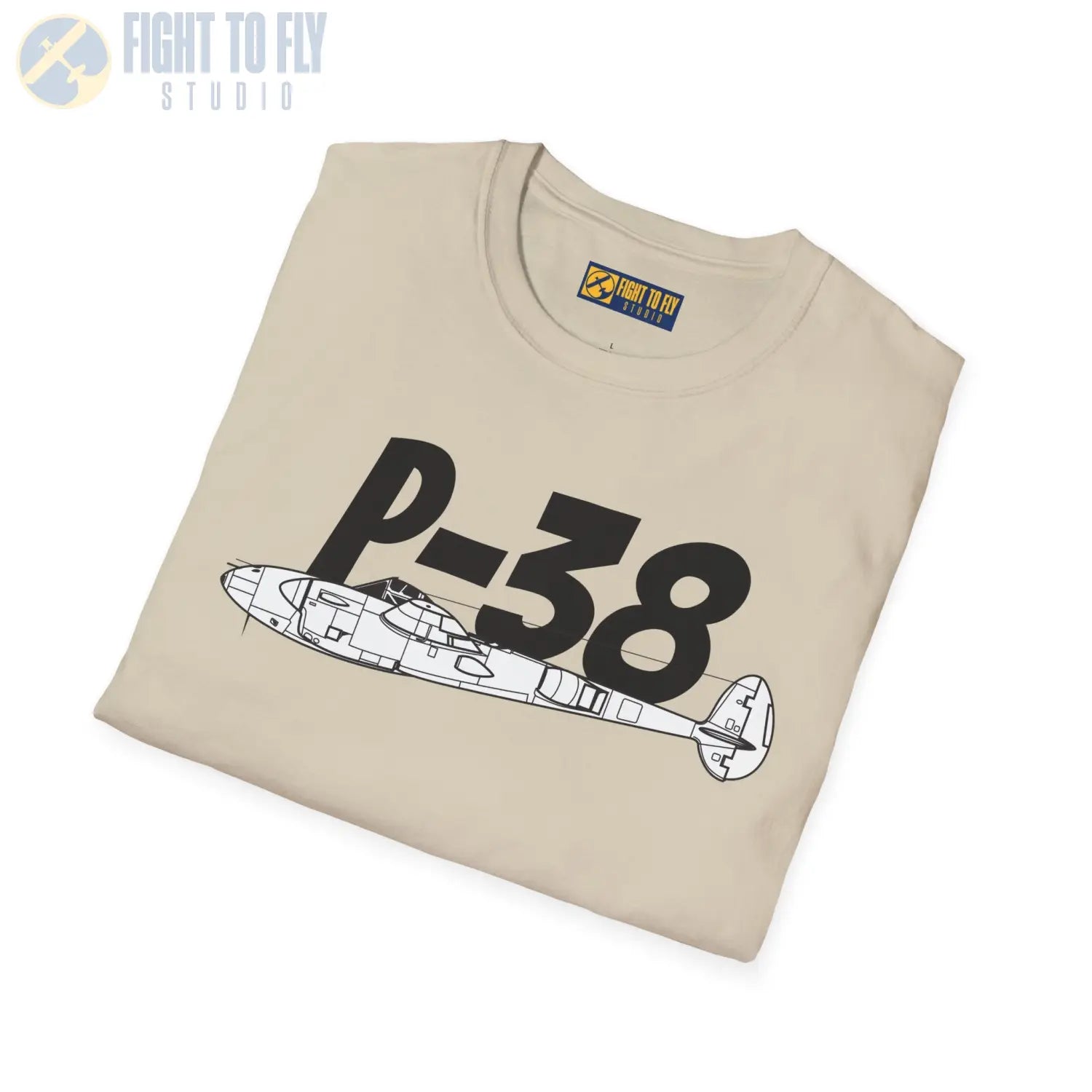 P-38 Lightning Side Profile T-Shirt - Pilot gifts - WWII warbird t-shirt