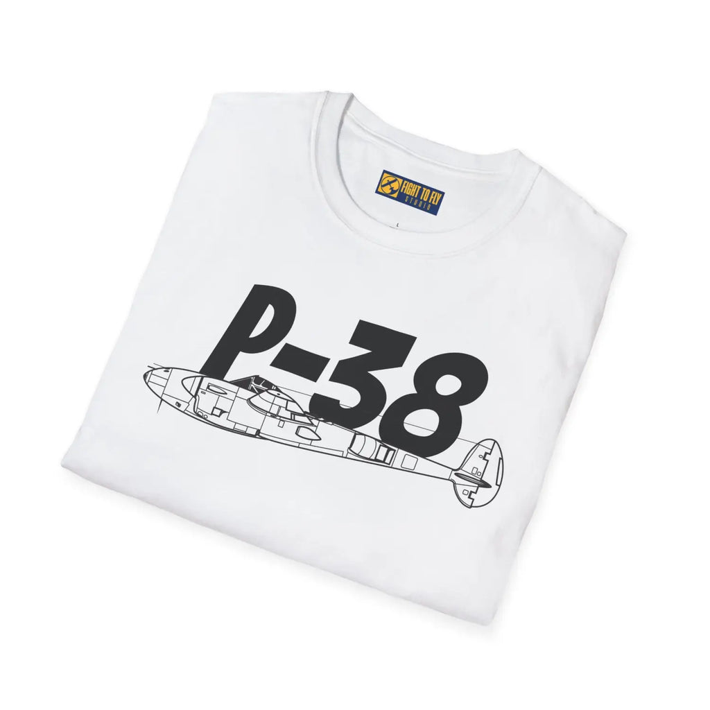 P-38 Lightning Side Profile T-Shirt - Pilot gifts - WWII warbird t-shirt