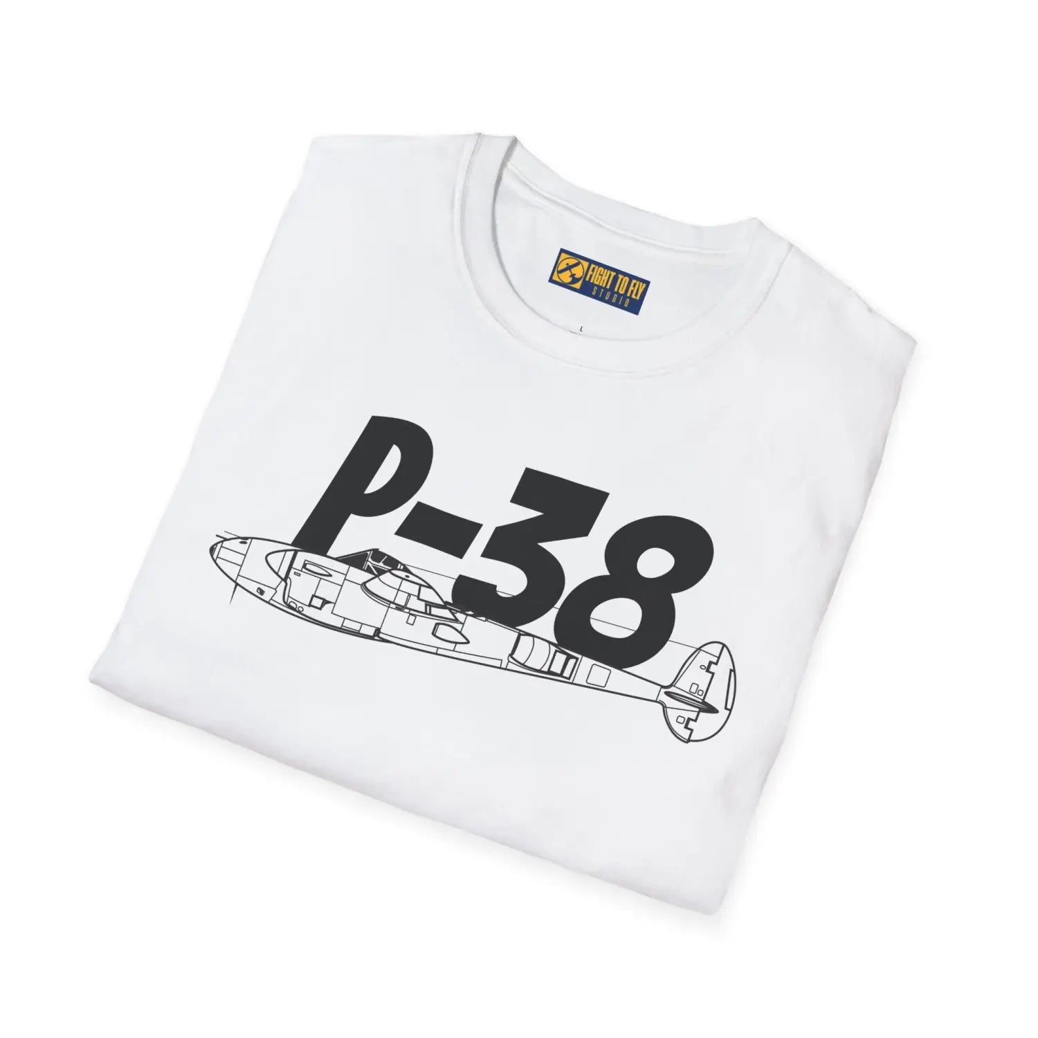 P-38 Lightning Side Profile T-Shirt - Pilot gifts - WWII warbird t-shirt