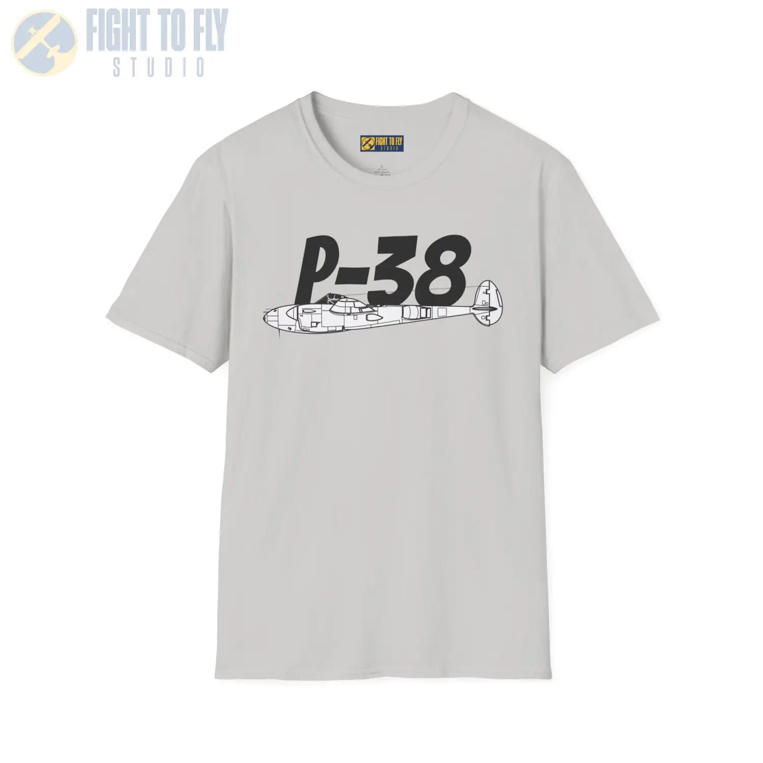 P-38 Lightning Side Profile T-Shirt - Pilot gifts - WWII warbird t-shirt