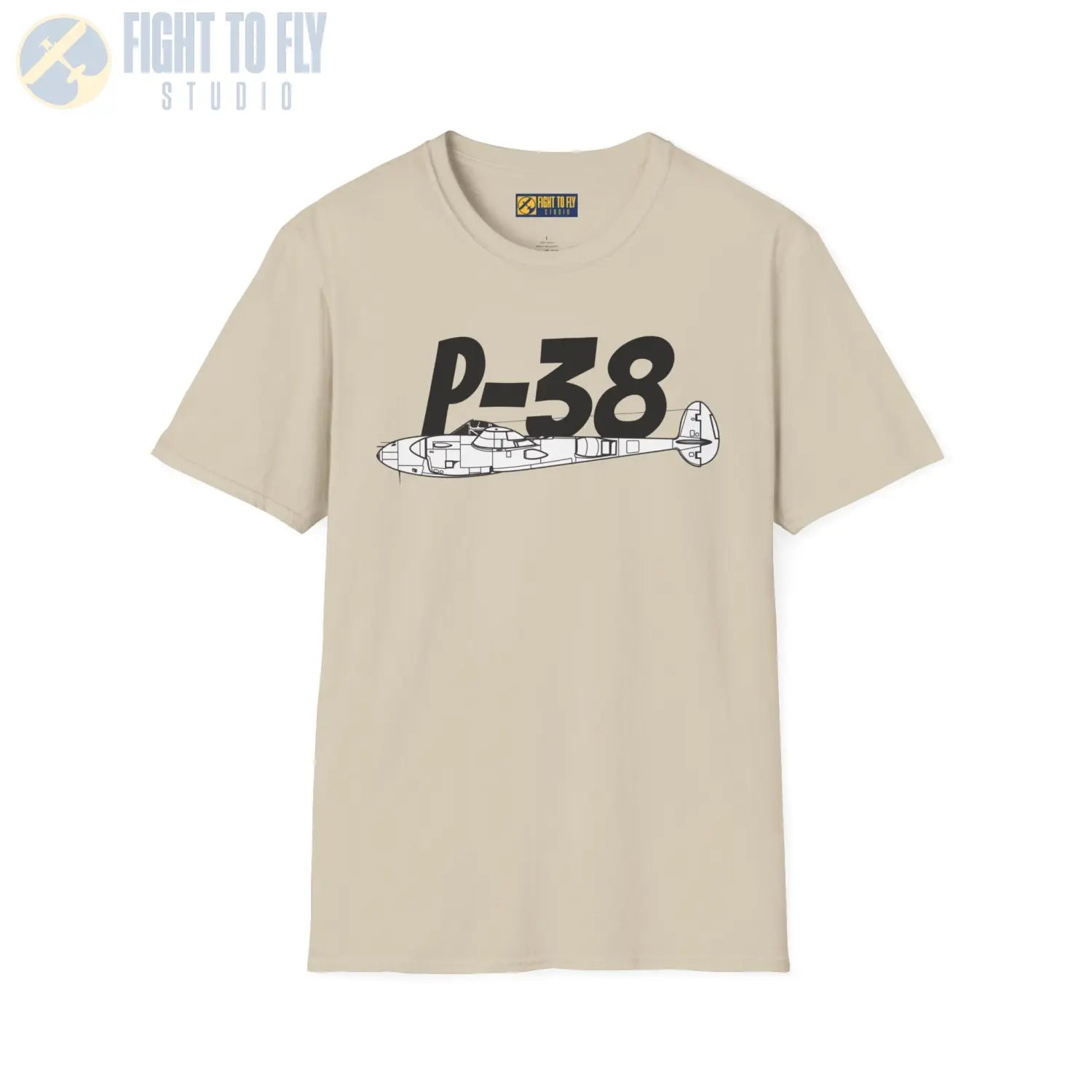 P-38 Lightning Side Profile T-Shirt - Pilot gifts - WWII warbird t-shirt