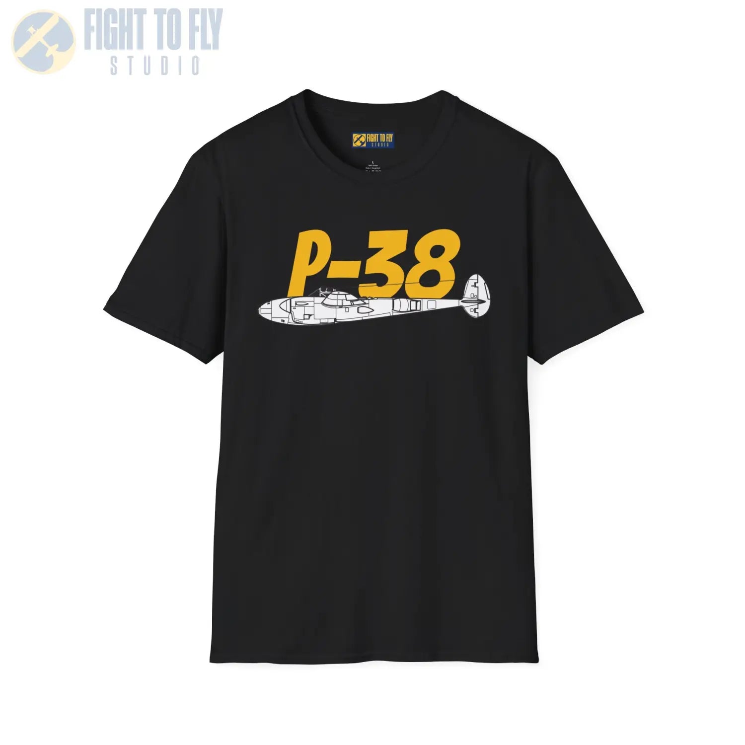 P-38 Lightning Side Profile T-Shirt - Pilot gifts - WWII warbird t-shirt