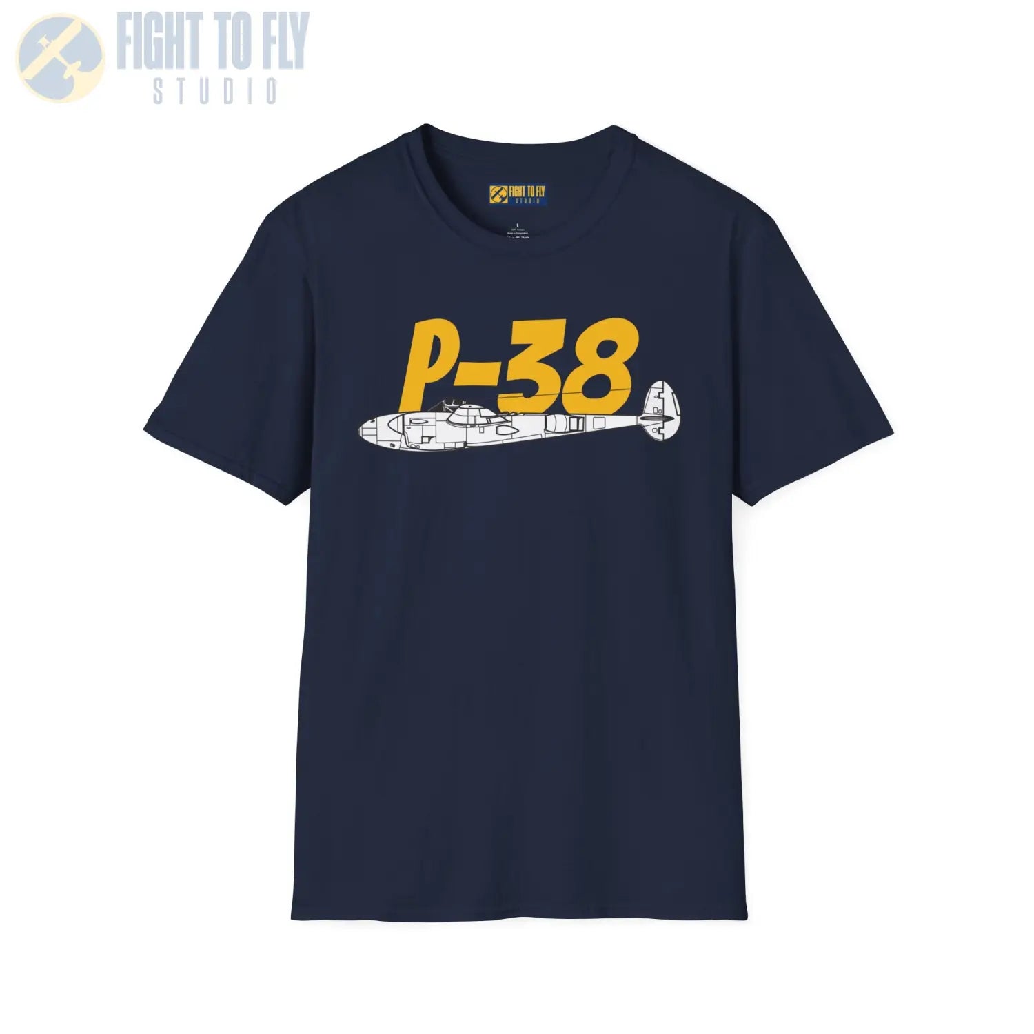 P-38 Lightning Side Profile T-Shirt - Pilot gifts - WWII warbird t-shirt