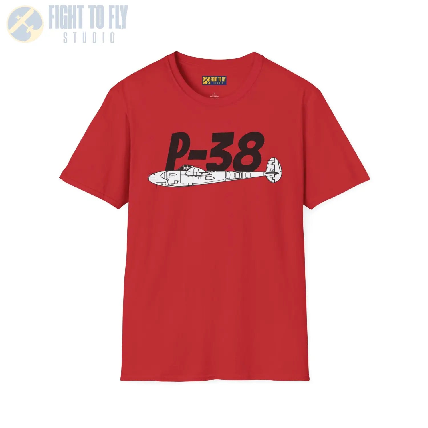 P-38 Lightning Side Profile T-Shirt - Pilot gifts - WWII warbird t-shirt