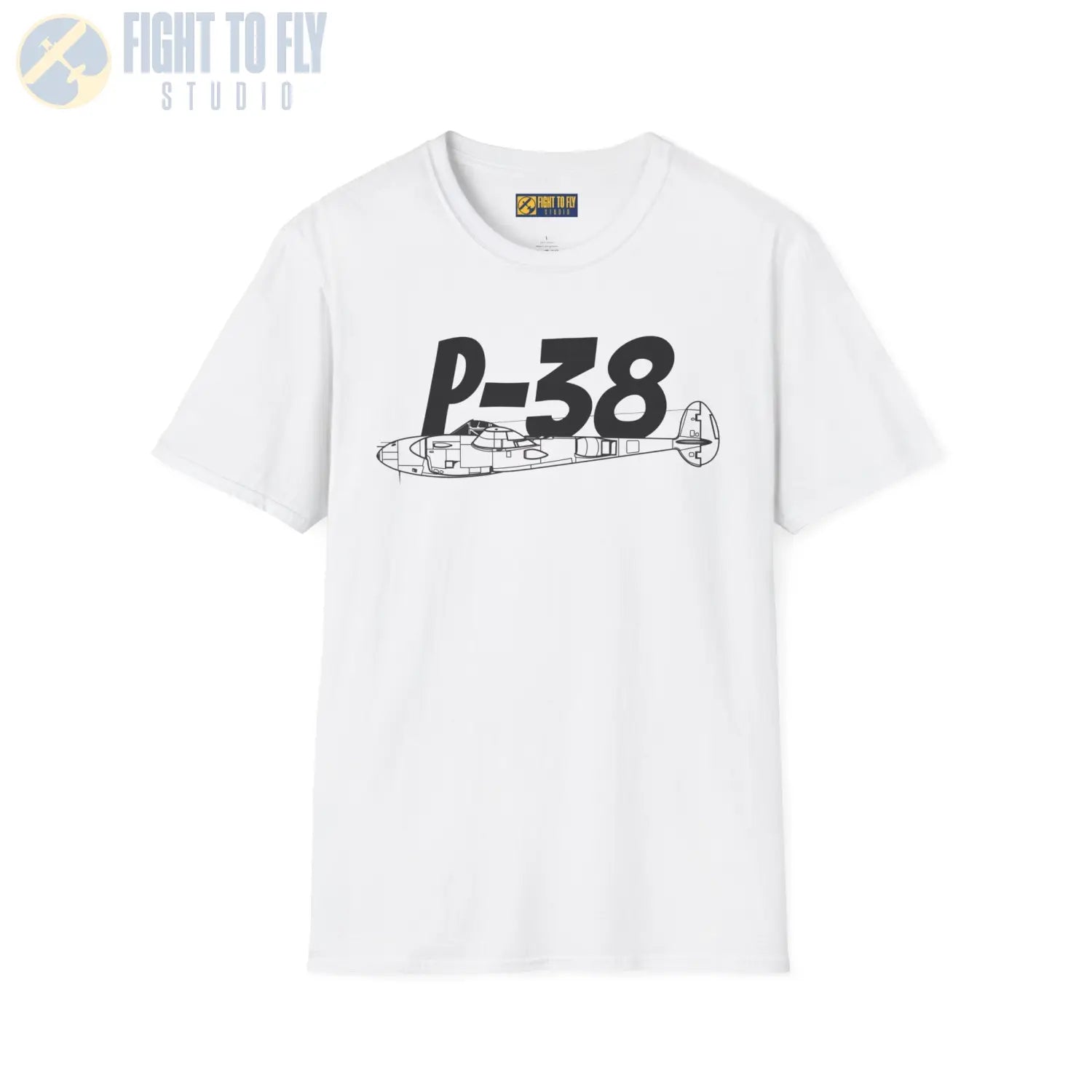 P-38 Lightning Side Profile T-Shirt - Pilot gifts - WWII warbird t-shirt