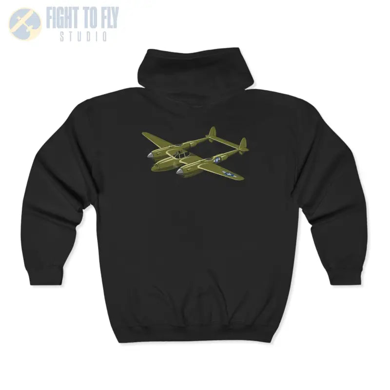 P-38 WWII Warbird Fighter Full Zip Hoodie - Pilot gifts - warbird t-shirt