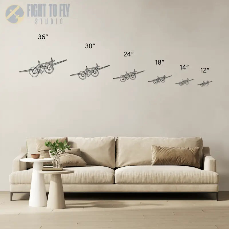 P-38J Die Cut Metal Wall Art - Sign - Pilot gifts - WWII warbird t-shirt
