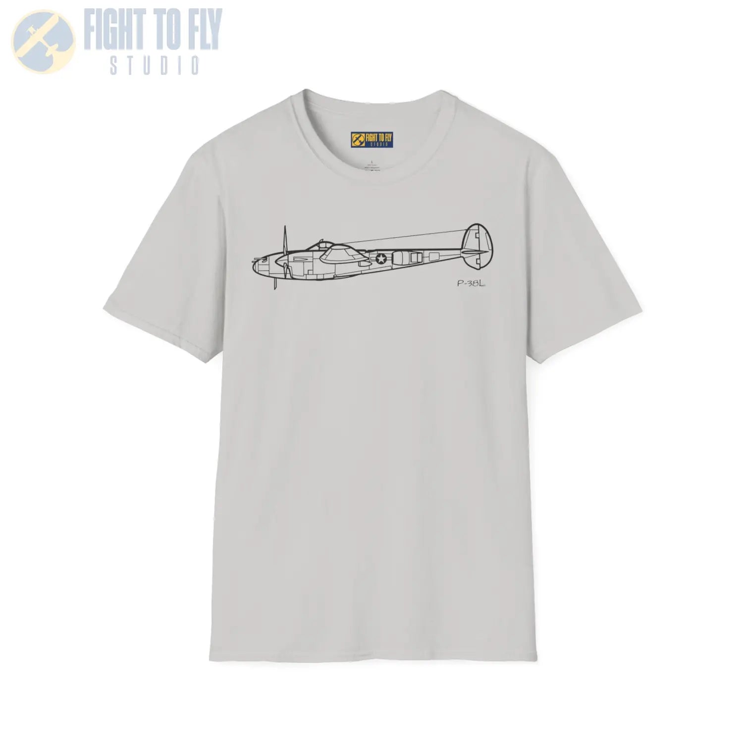 P-38L Lightning Side View T-Shirt - Pilot gifts - WWII warbird t-shirt