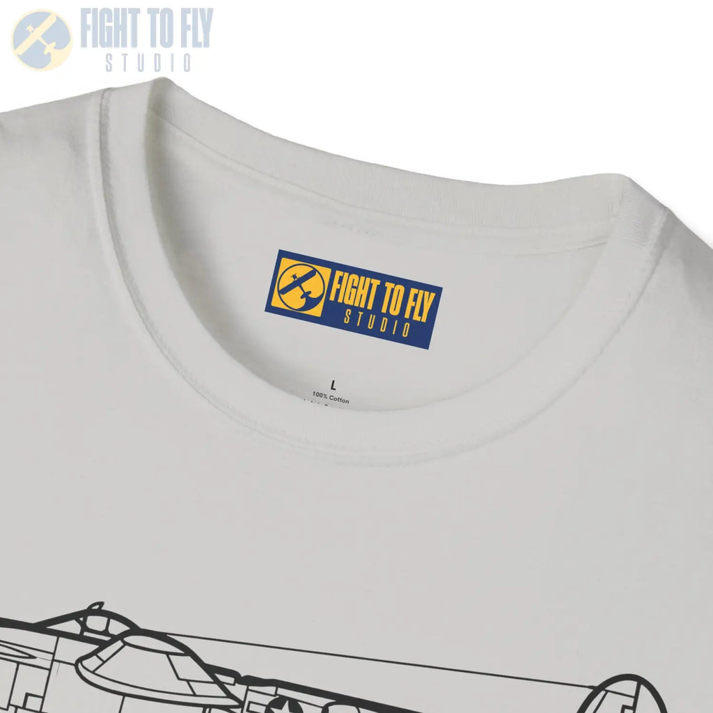 P-38L Lightning Side View T-Shirt - Pilot gifts - WWII warbird t-shirt