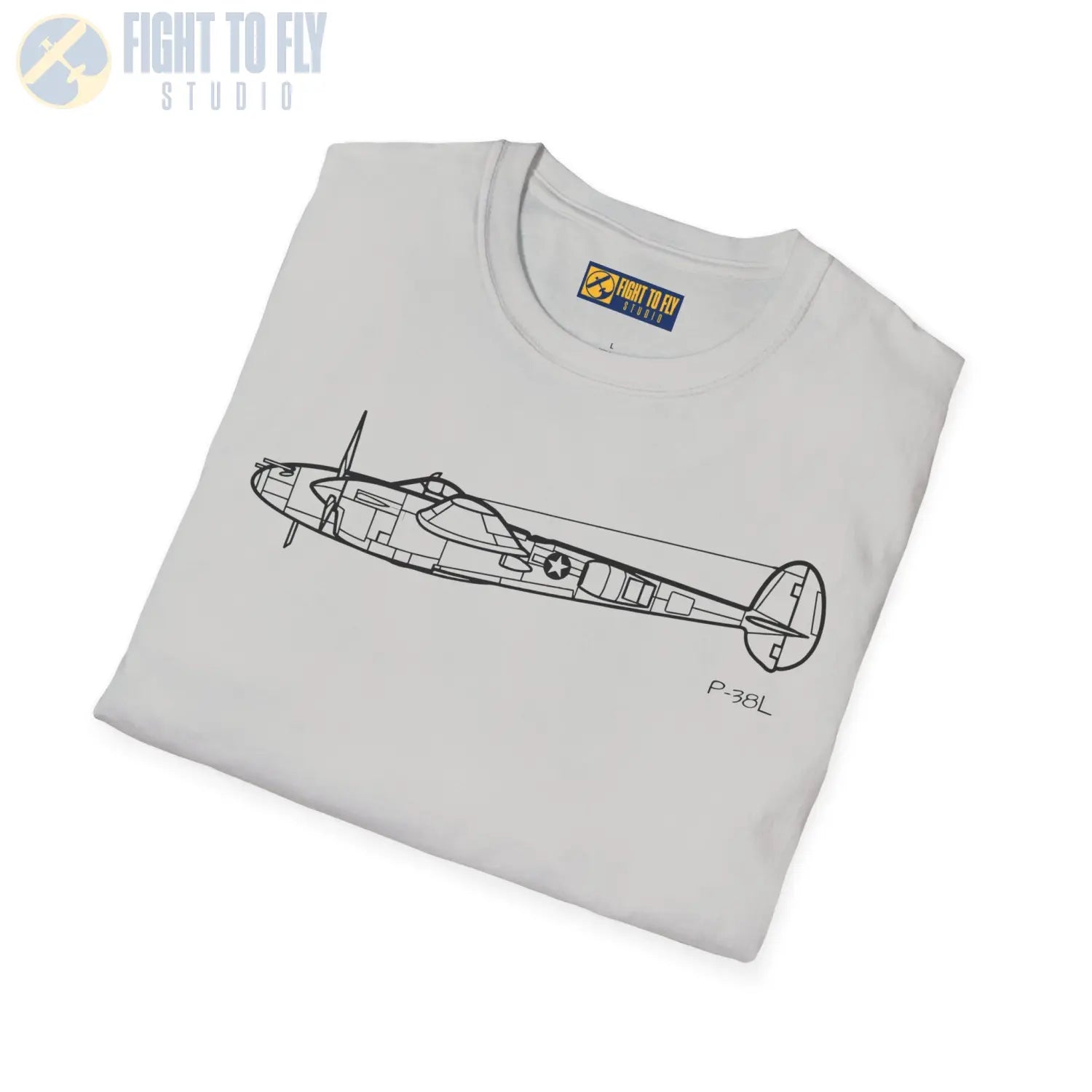 P-38L Lightning Side View T-Shirt - Pilot gifts - WWII warbird t-shirt