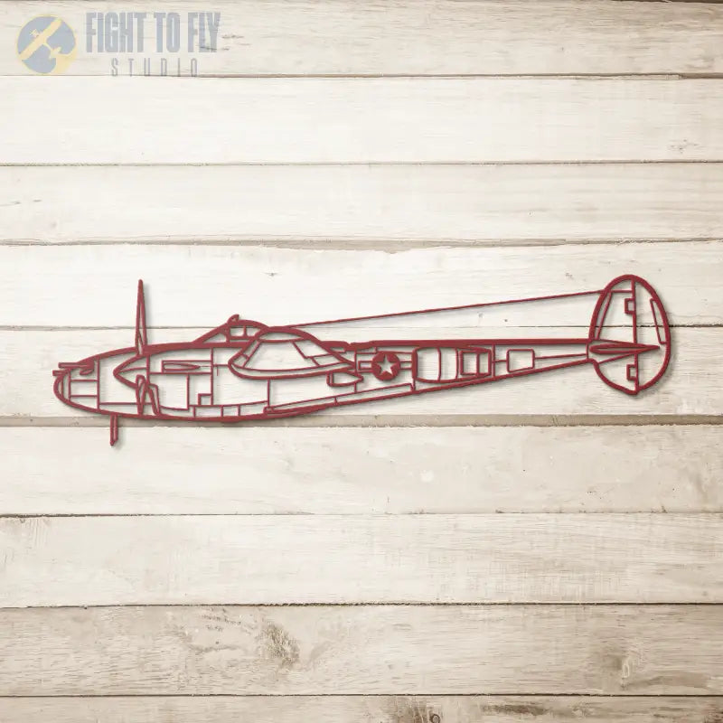 P-38L Side Die Cut Metal Wall Art - Sign - Pilot gifts - WWII warbird t-shirt