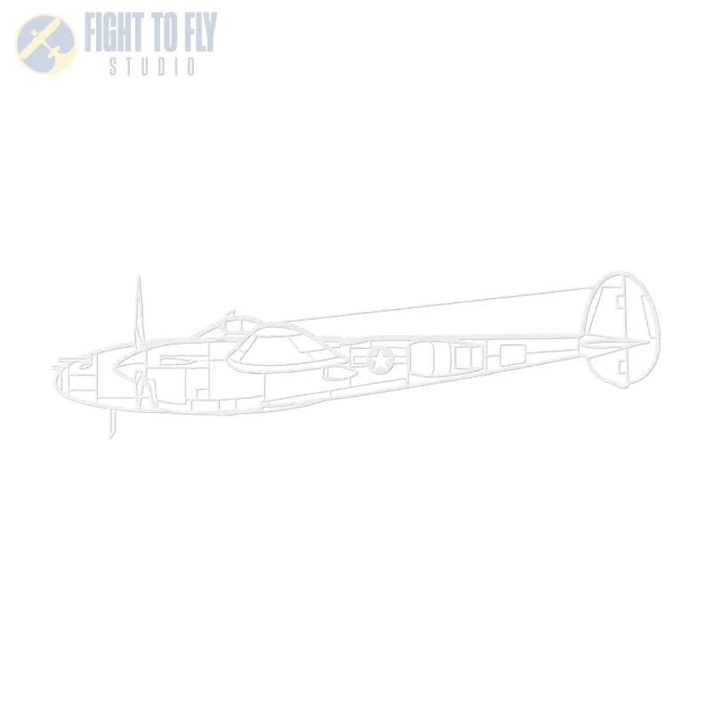 P-38L Side Die Cut Metal Wall Art - Sign - Pilot gifts - WWII warbird t-shirt