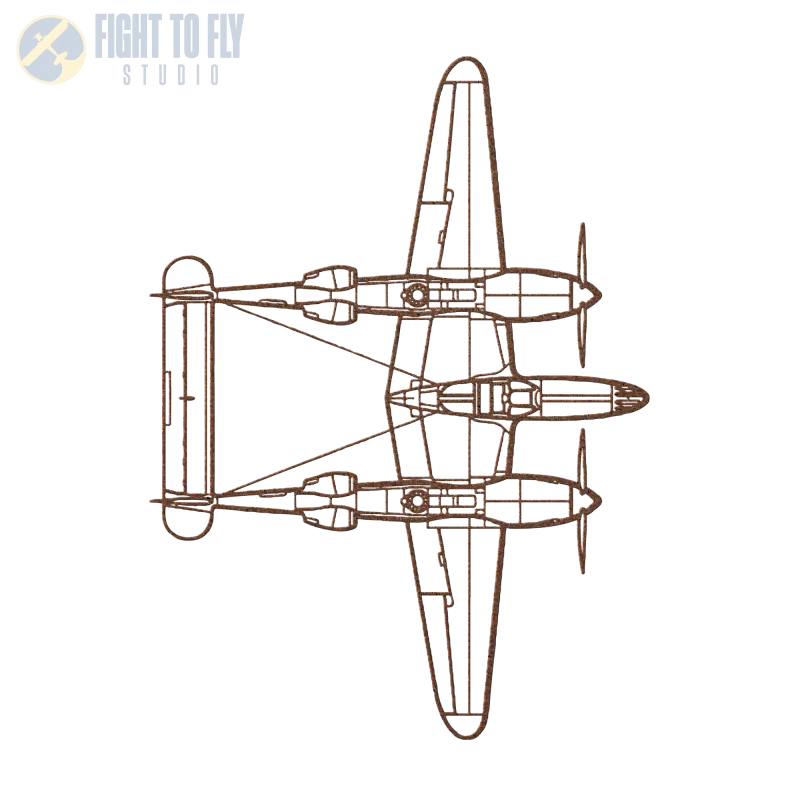 P-38L Top Die Cut Metal Wall Art - Sign - Pilot gifts - WWII warbird t-shirt