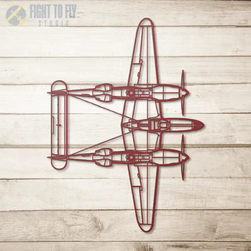 P-38L Top Die Cut Metal Wall Art - Sign - Pilot gifts - WWII warbird t-shirt