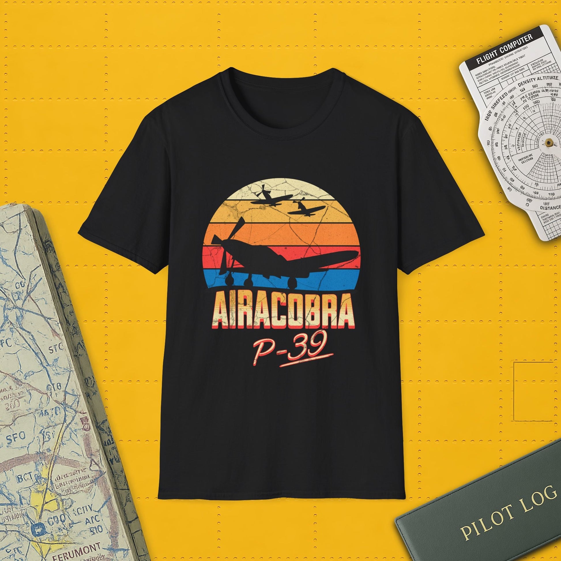 P-39 Airacobra Premium T-Shirt – WWII Fighter Full Graphic Aviation Tee - Pilot gifts - warbird t-shirt