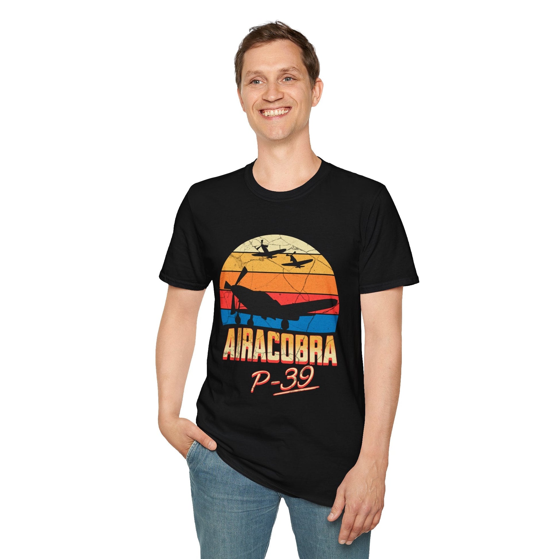 P-39 Airacobra Premium T-Shirt – WWII Fighter Full Graphic Aviation Tee - Pilot gifts - warbird t-shirt
