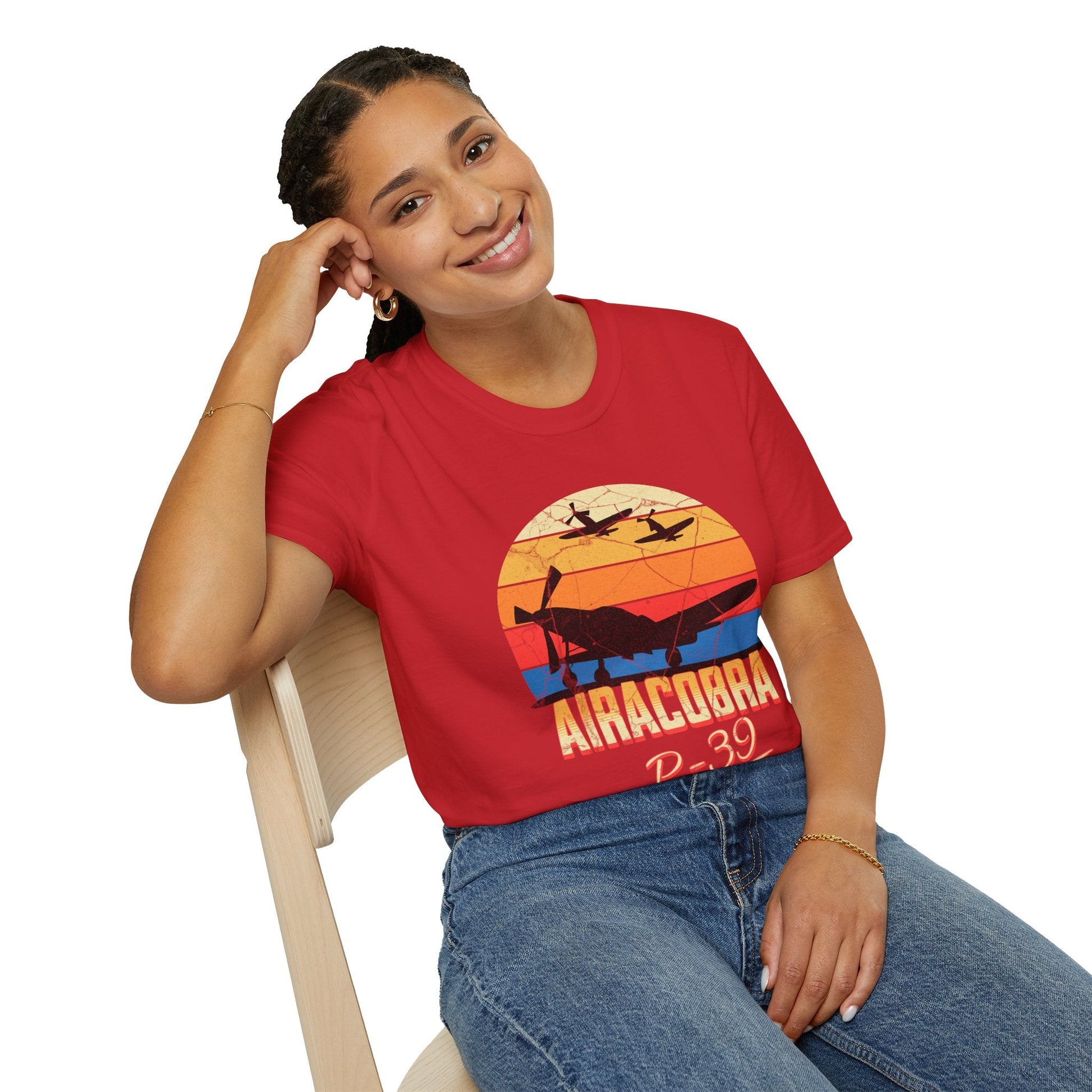 P-39 Airacobra Premium T-Shirt – WWII Fighter Full Graphic Aviation Tee - Pilot gifts - warbird t-shirt