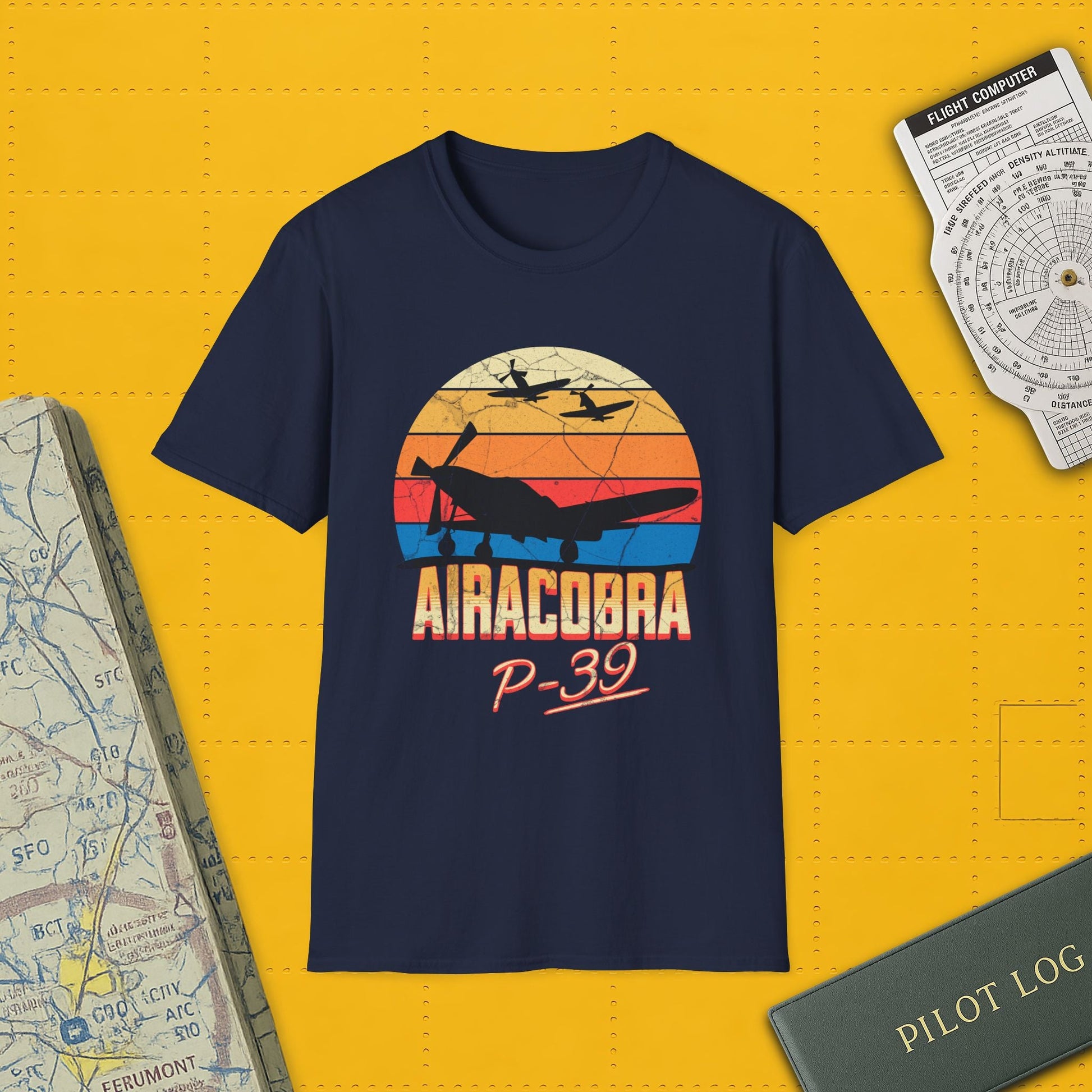 P-39 Airacobra Premium T-Shirt – WWII Fighter Full Graphic Aviation Tee - Pilot gifts - warbird t-shirt