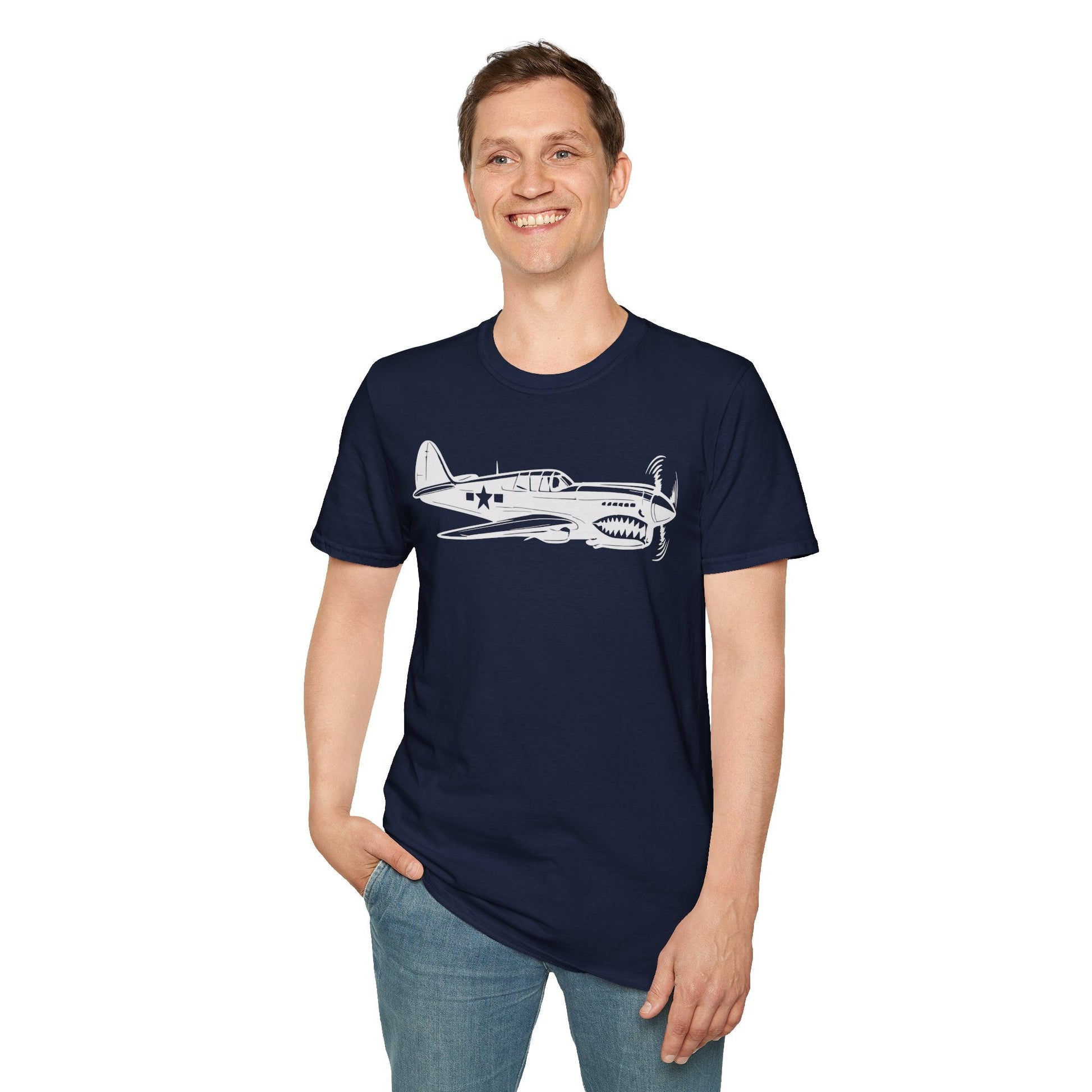 P-40 Premium T-Shirt – Curtiss Warhawk WWII Aviation Tee - Pilot gifts - warbird t-shirt
