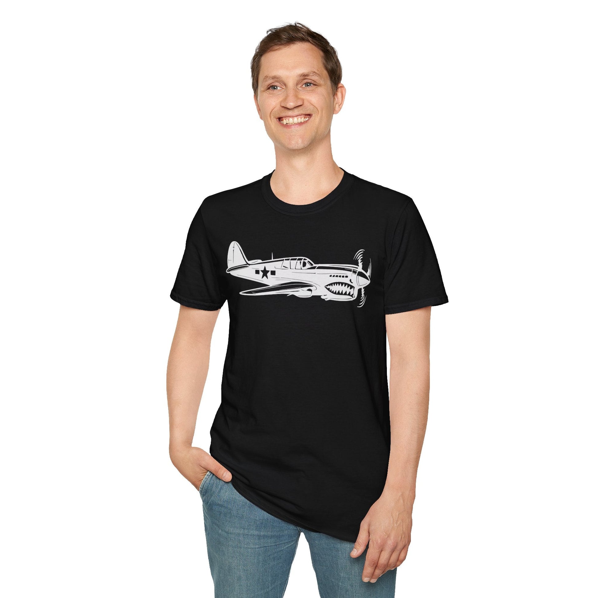 P-40 Premium T-Shirt – Curtiss Warhawk WWII Aviation Tee - Pilot gifts - warbird t-shirt