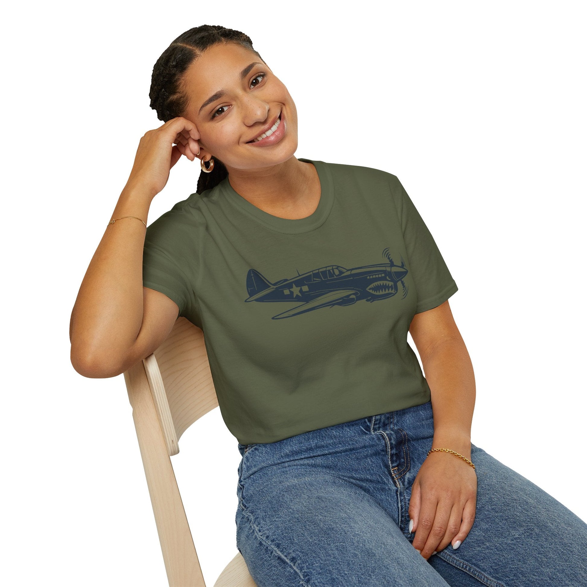 P-40 Premium T-Shirt – Curtiss Warhawk WWII Aviation Tee - Pilot gifts - warbird t-shirt