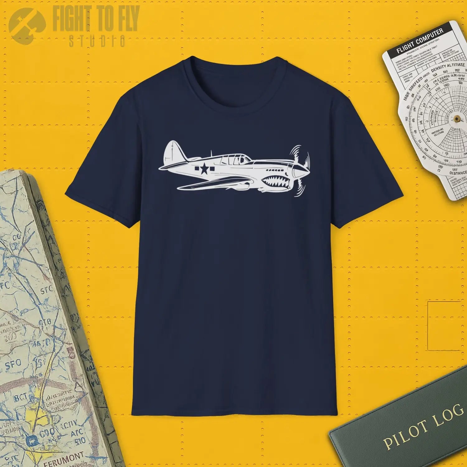 Curtiss P-40 Warhawk Premium T-Shirt - Pilot gifts - WWII warbird t-shirt