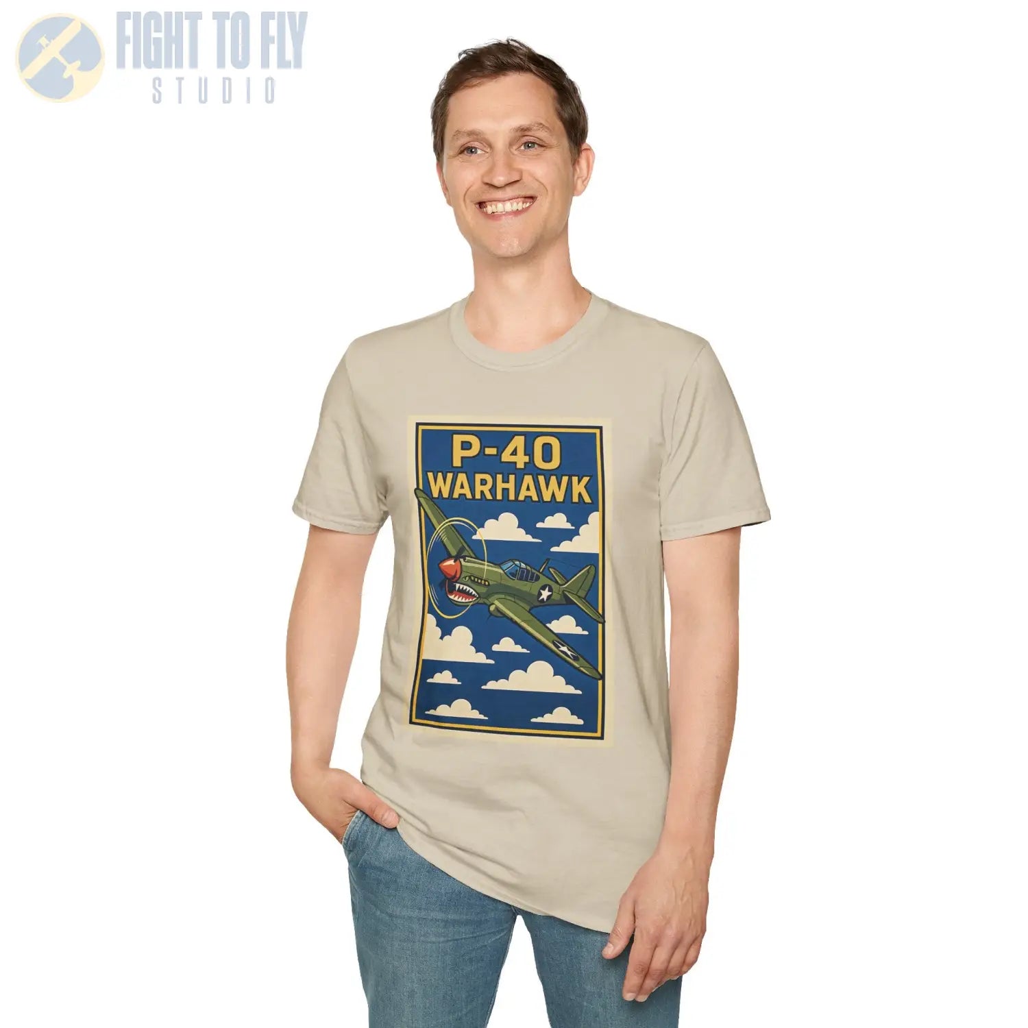 P-40 Premium Full Graphic T-Shirt - Pilot gifts - WWII warbird t-shirt