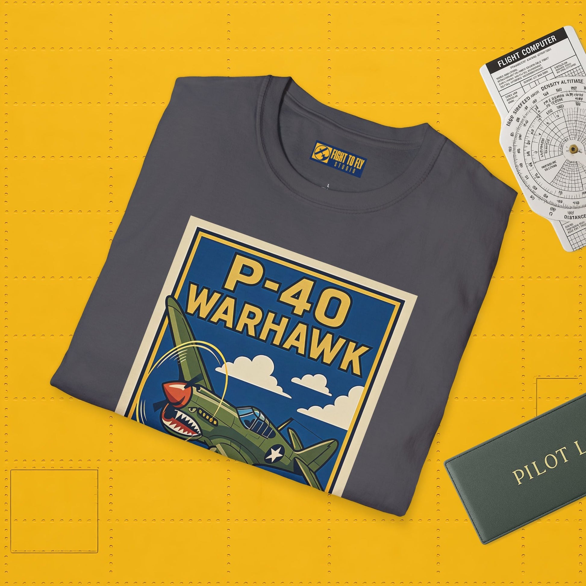 P-40 Premium T-Shirt – Iconic WWII Fighter Full Graphic Aviation Tee - Pilot gifts - warbird t-shirt