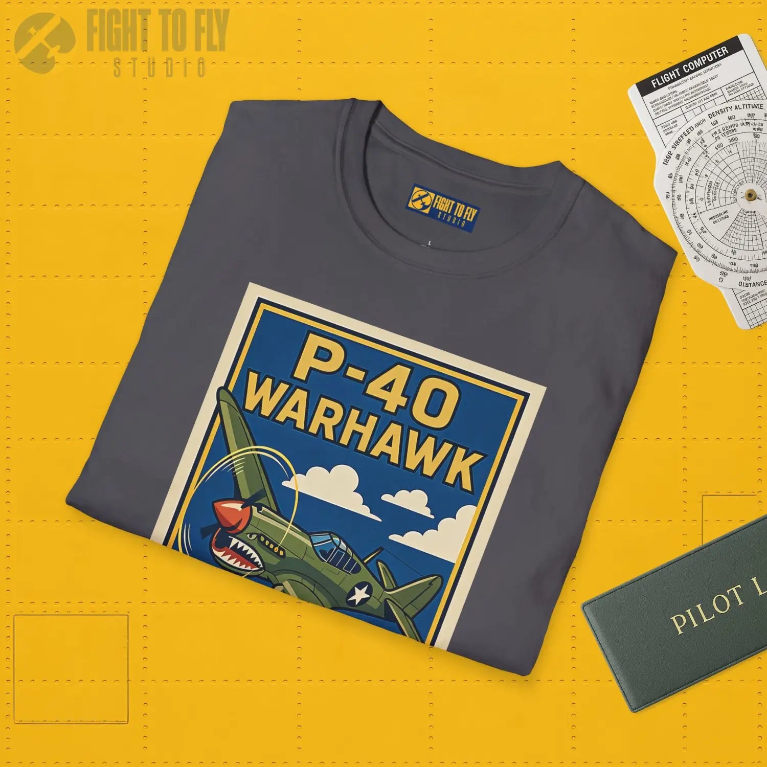 P-40 Premium Full Graphic T-Shirt - Pilot gifts - WWII warbird t-shirt