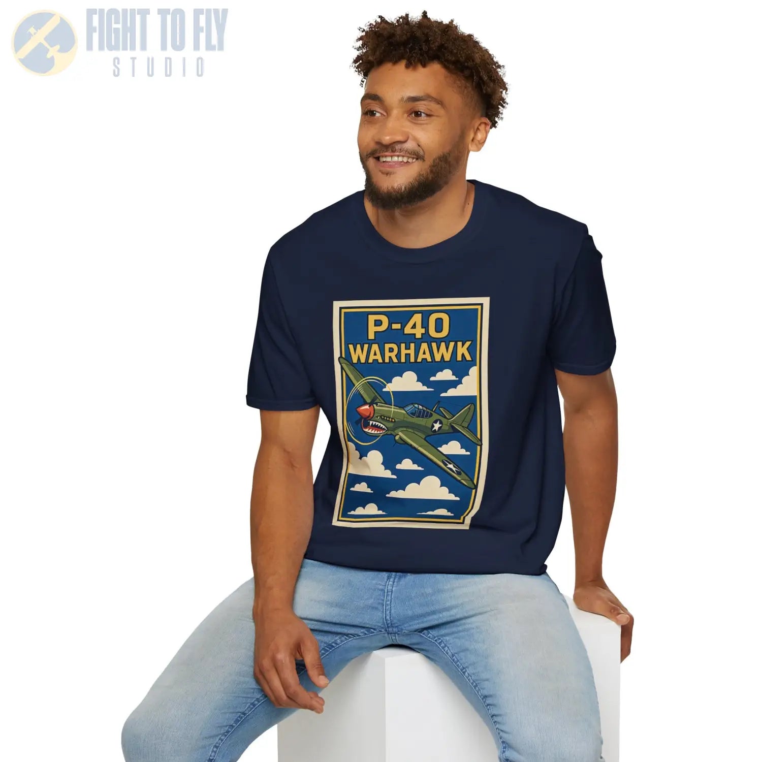 P-40 Premium Full Graphic T-Shirt - Pilot gifts - WWII warbird t-shirt