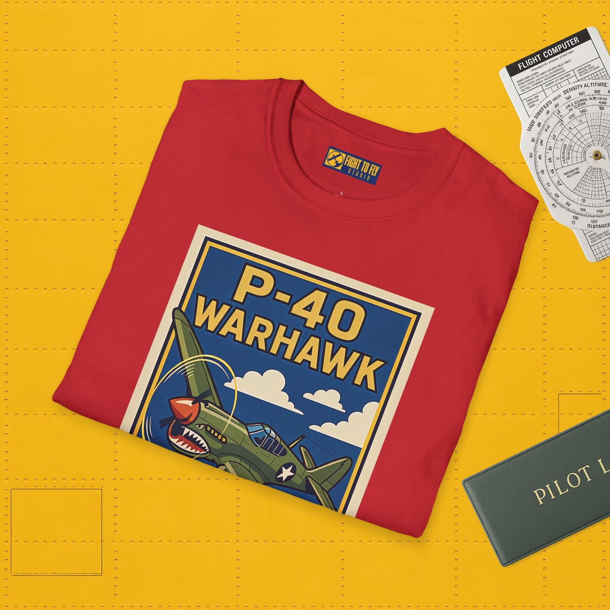 P-40 Premium T-Shirt – Iconic WWII Fighter Full Graphic Aviation Tee - Pilot gifts - warbird t-shirt