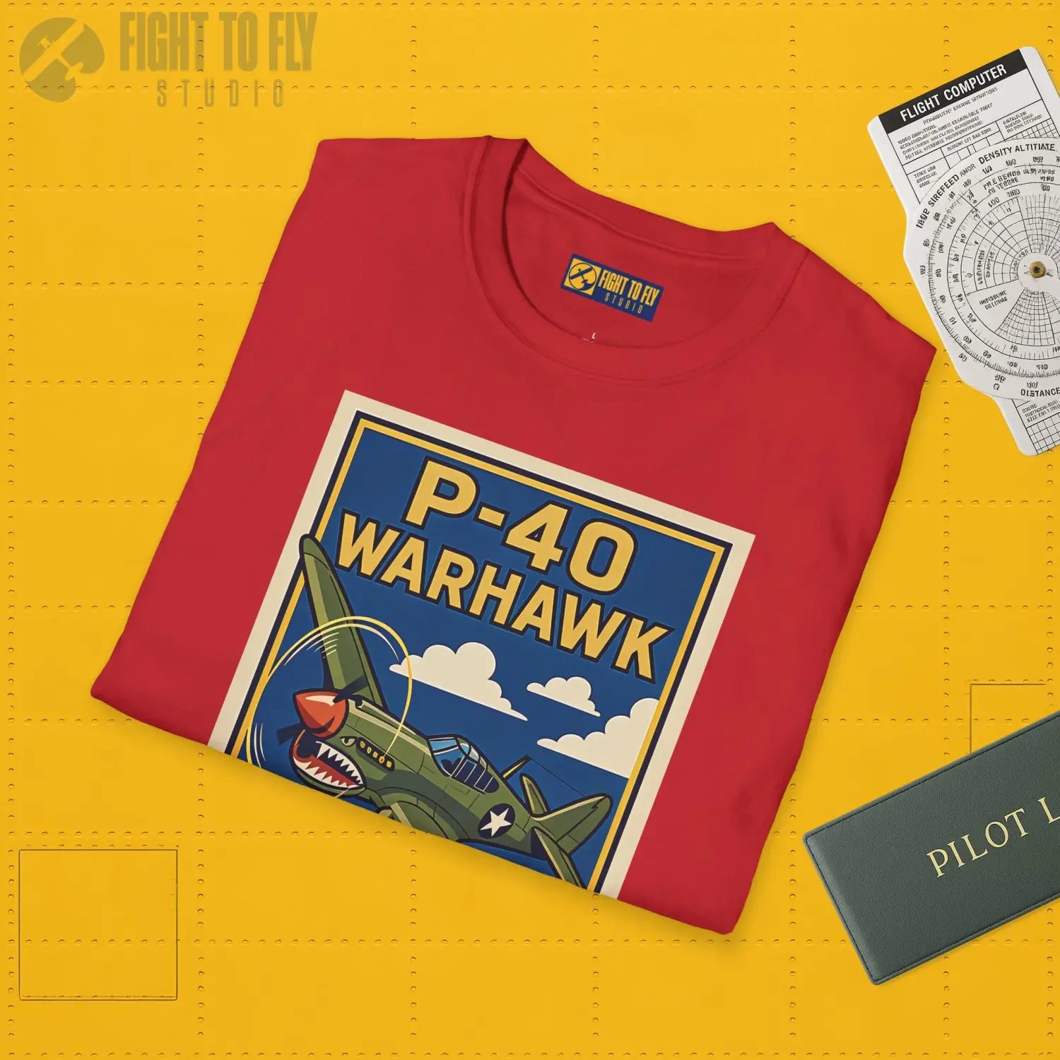 P-40 Premium Full Graphic T-Shirt - Pilot gifts - WWII warbird t-shirt