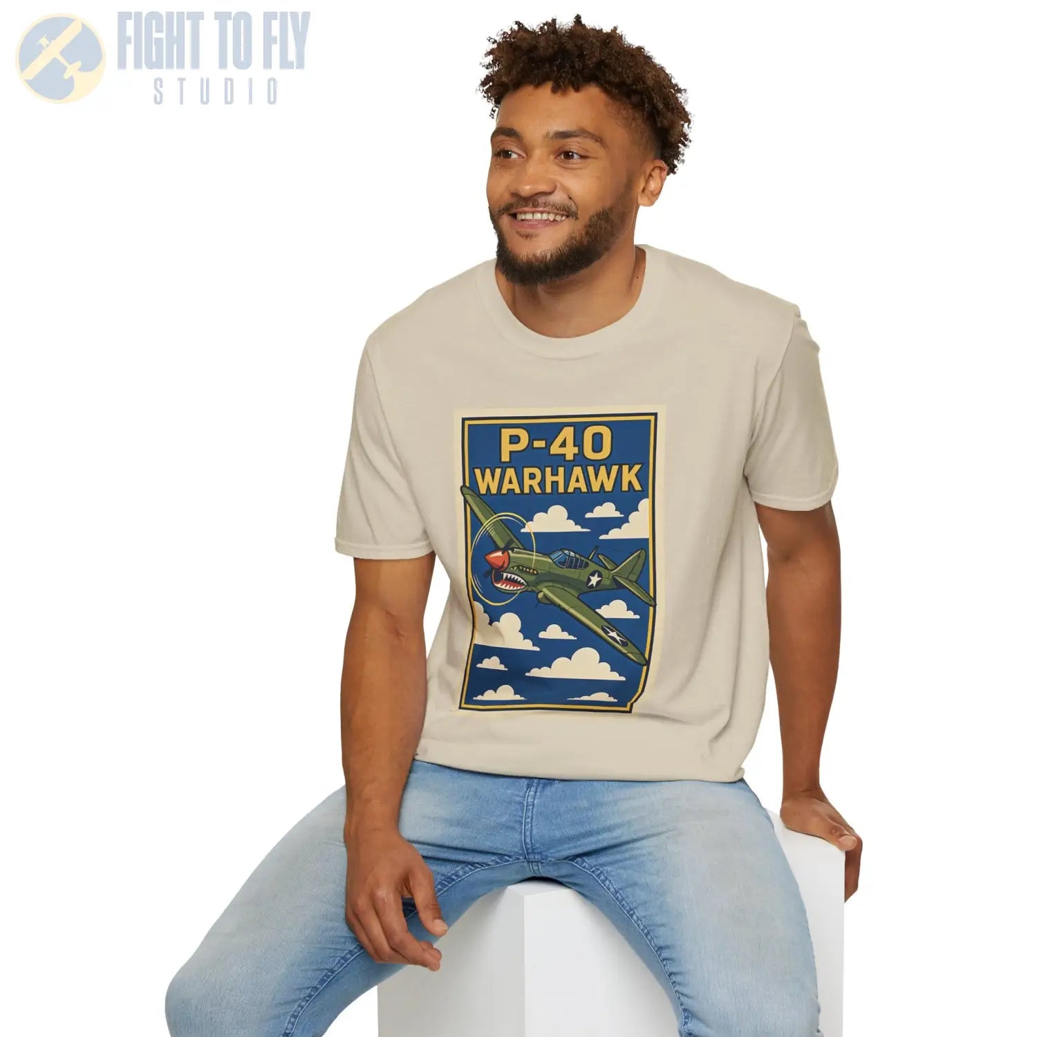 P-40 Premium Full Graphic T-Shirt - Pilot gifts - WWII warbird t-shirt