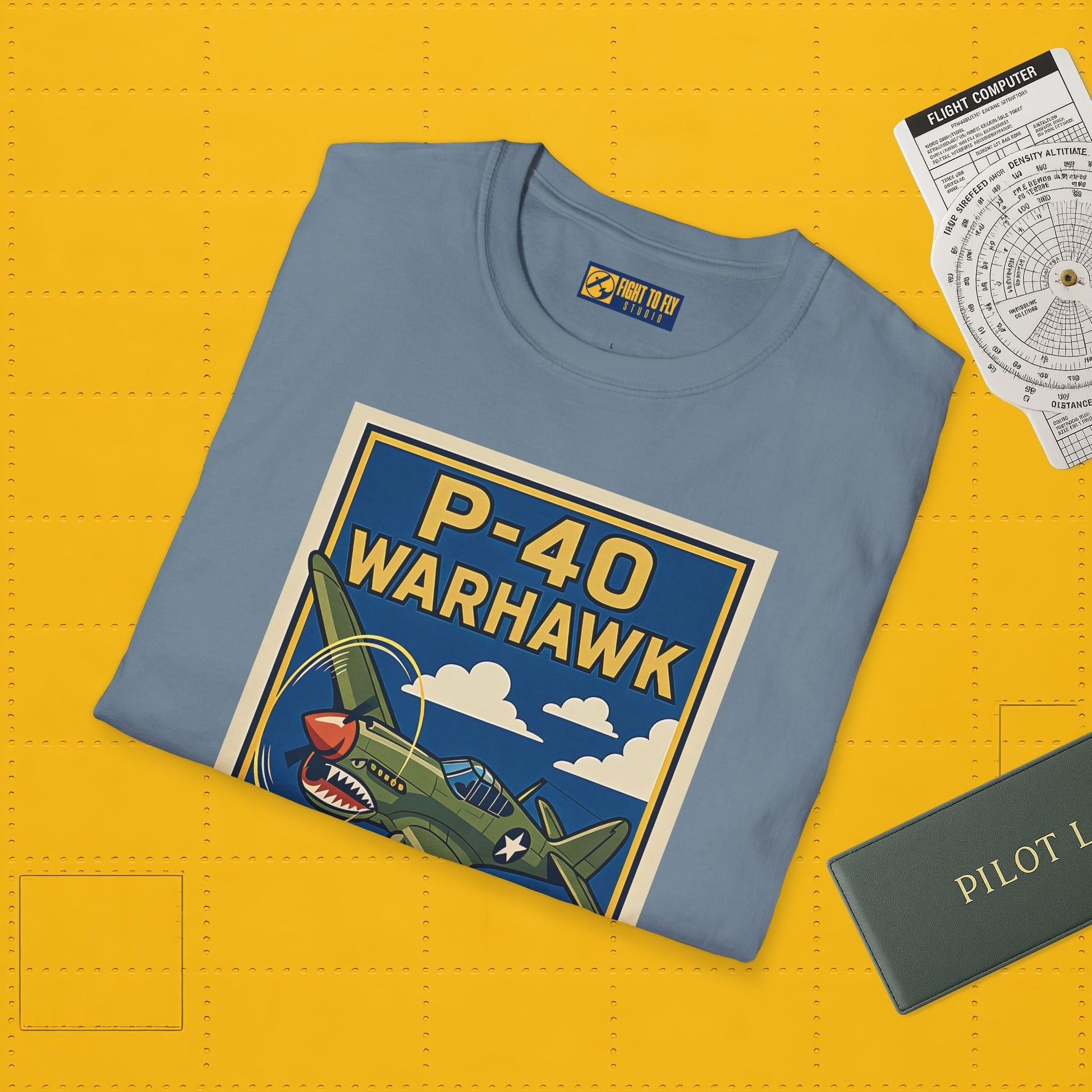 P-40 Premium T-Shirt – Iconic WWII Fighter Full Graphic Aviation Tee - Pilot gifts - warbird t-shirt