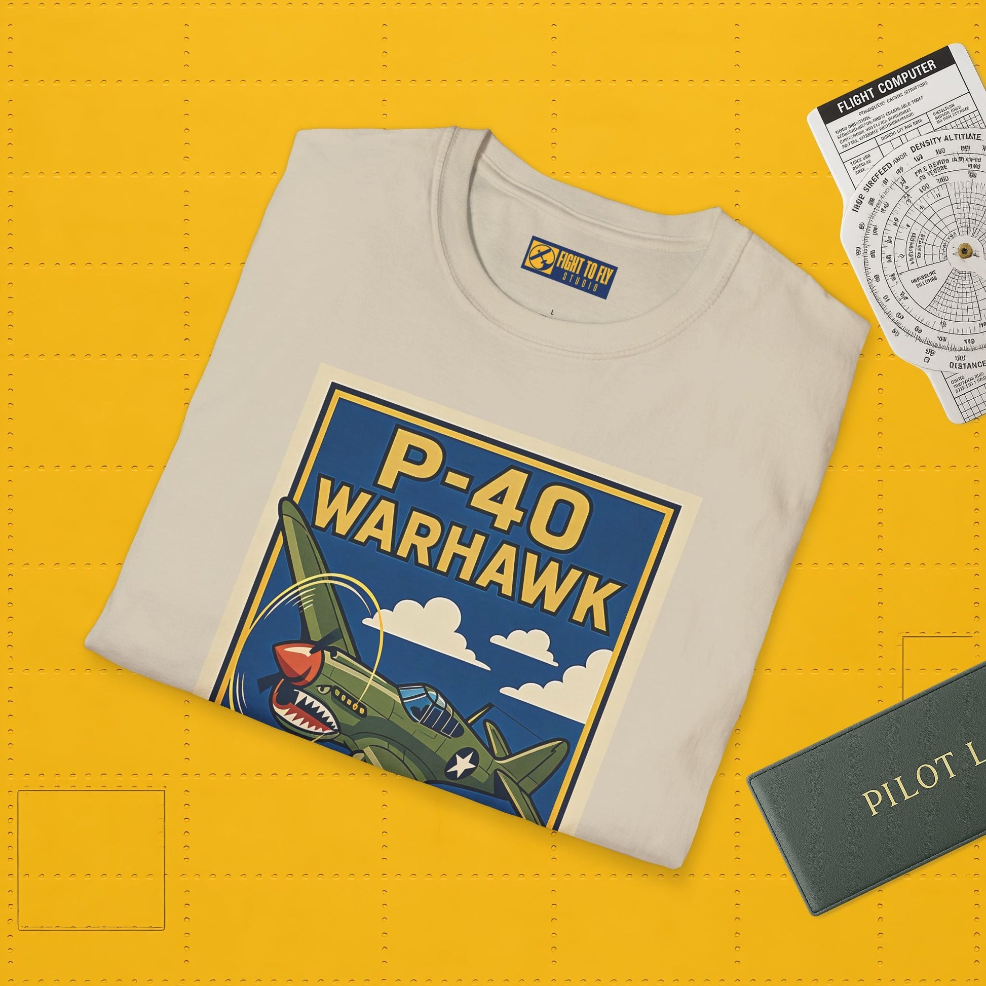 P-40 Premium T-Shirt – Iconic WWII Fighter Full Graphic Aviation Tee - Pilot gifts - warbird t-shirt