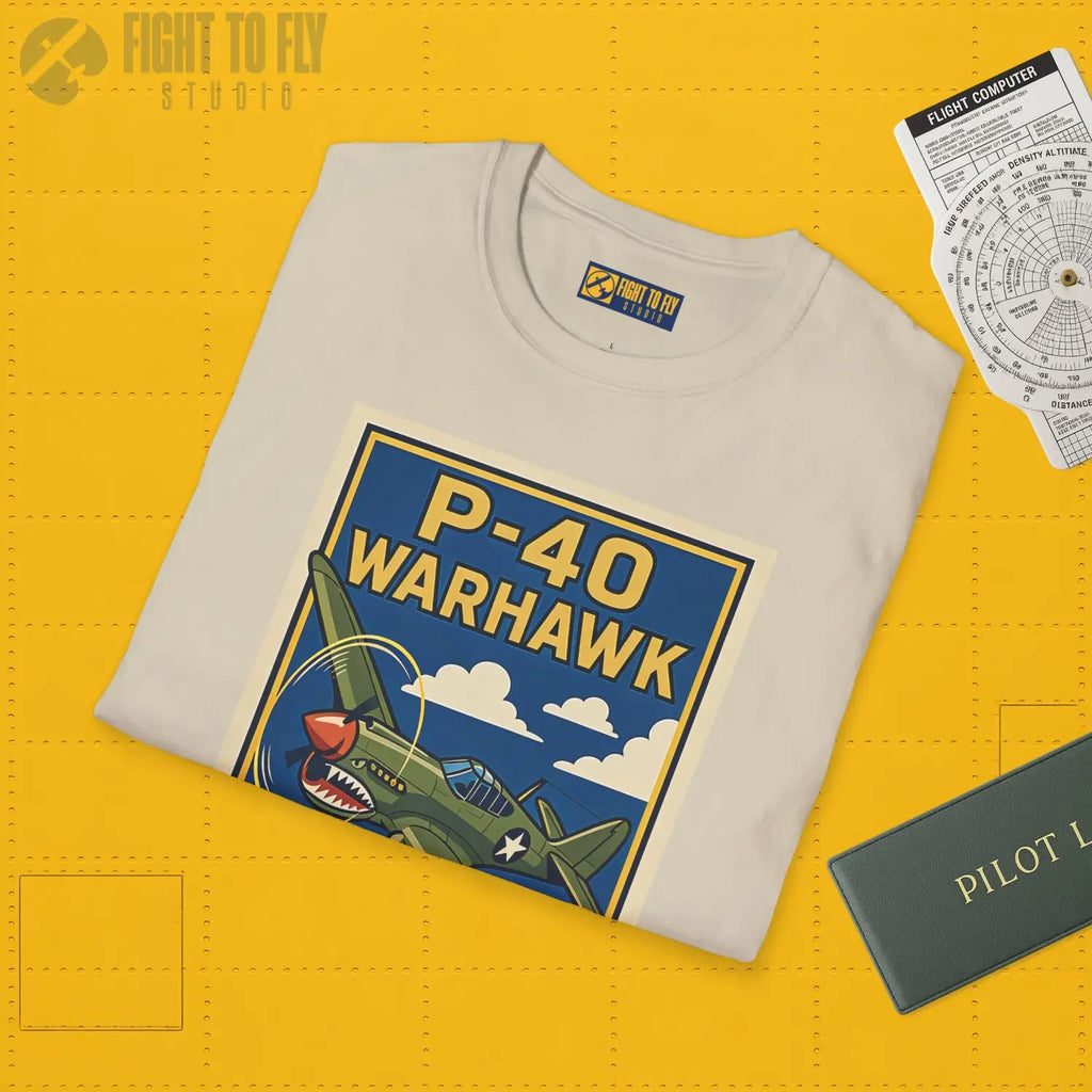 P-40 Premium Full Graphic T-Shirt - Pilot gifts - WWII warbird t-shirt