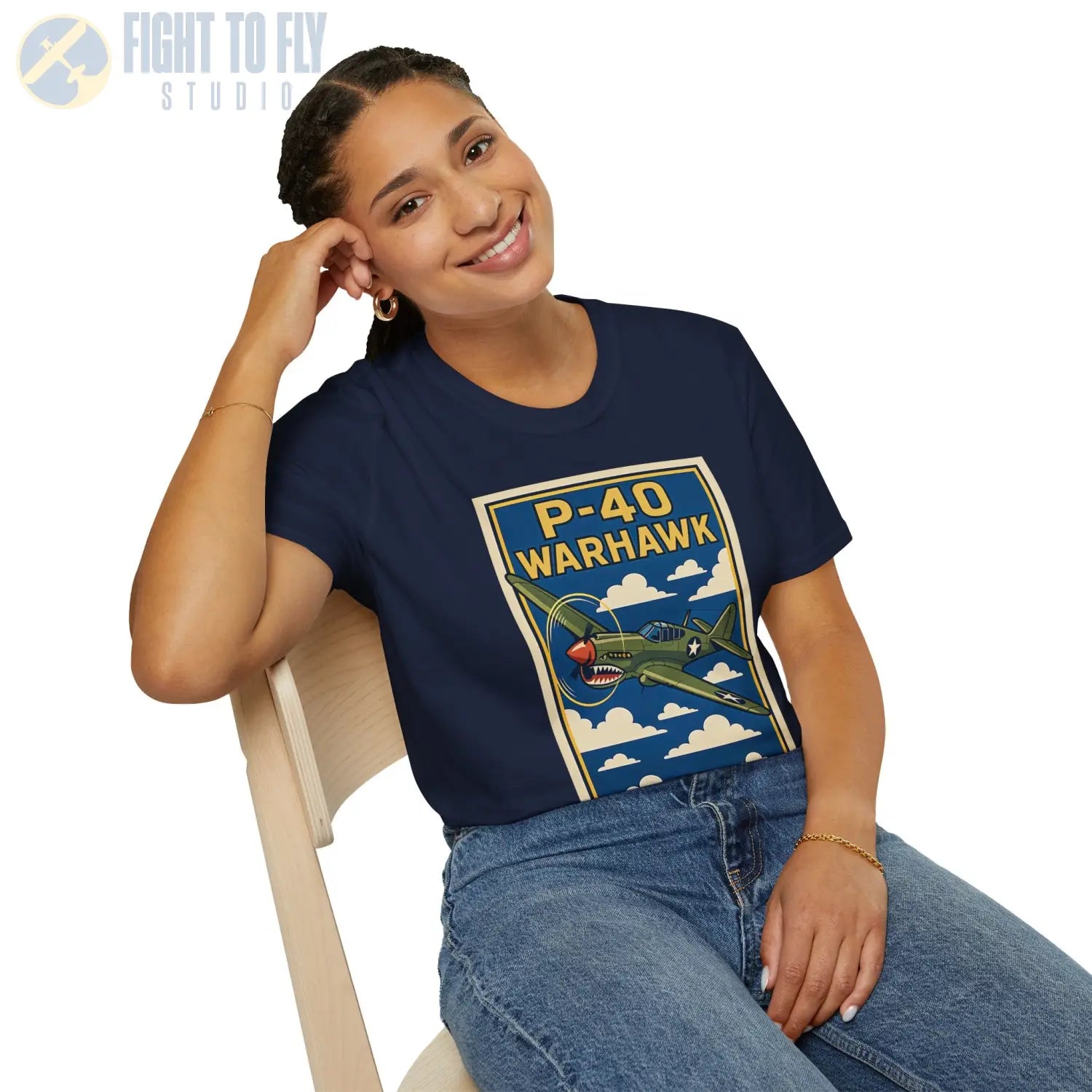 P-40 Premium Full Graphic T-Shirt - Pilot gifts - WWII warbird t-shirt