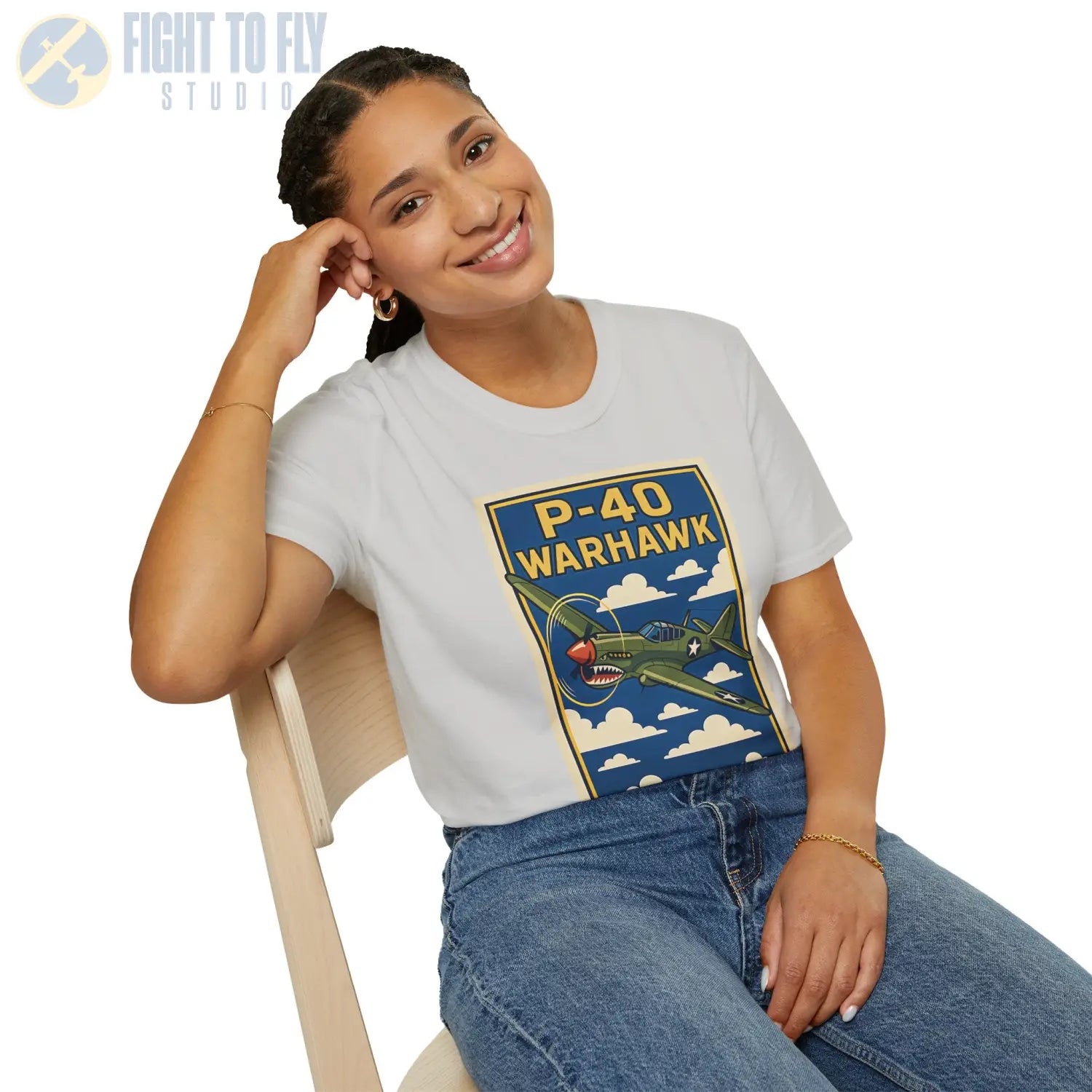P-40 Premium Full Graphic T-Shirt - Pilot gifts - WWII warbird t-shirt