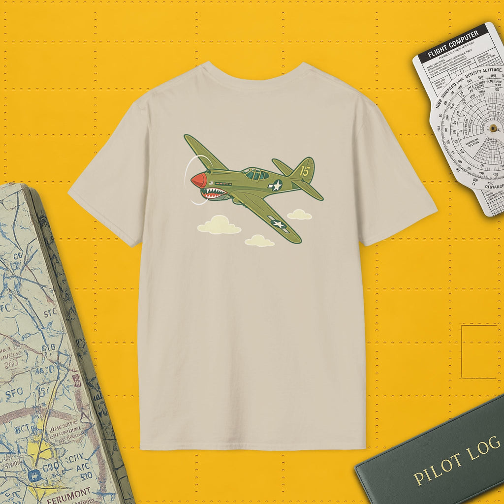 P-40 Premium T-Shirt – Iconic WWII Fighter Full Graphic Aviation Tee - Pilot gifts - warbird t-shirt