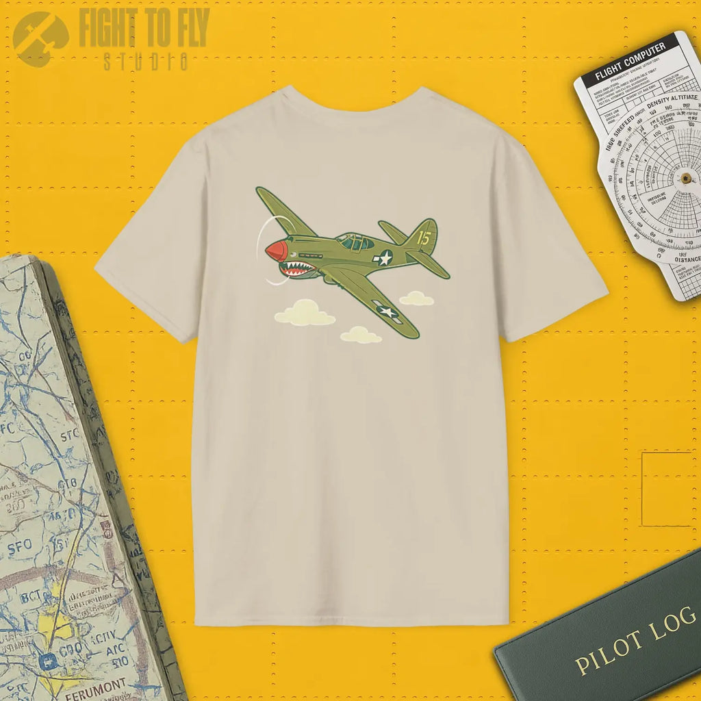 P-40 Premium Full Graphic T-Shirt - Pilot gifts - WWII warbird t-shirt