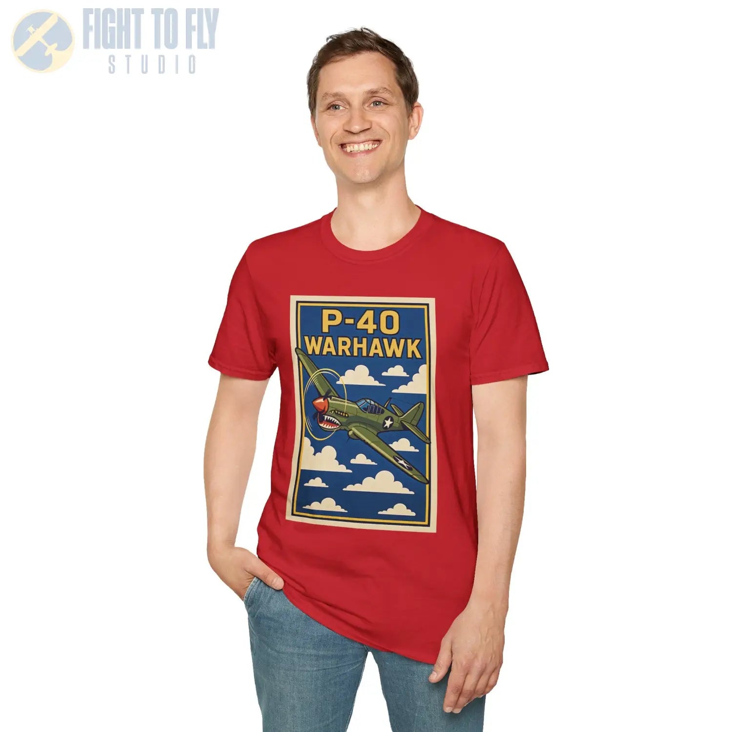 P-40 Premium Full Graphic T-Shirt - Pilot gifts - WWII warbird t-shirt