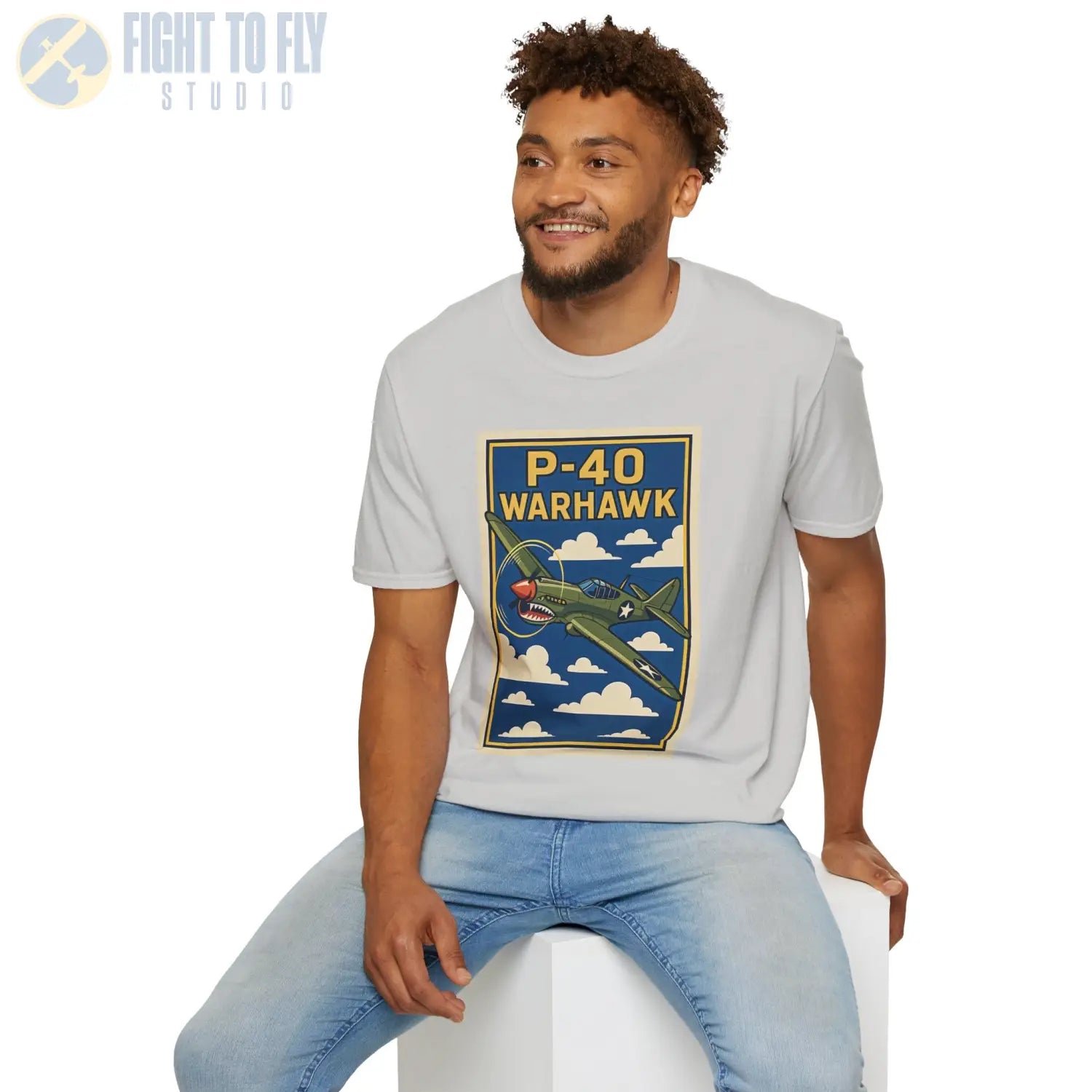 P-40 Premium Full Graphic T-Shirt - Pilot gifts - WWII warbird t-shirt