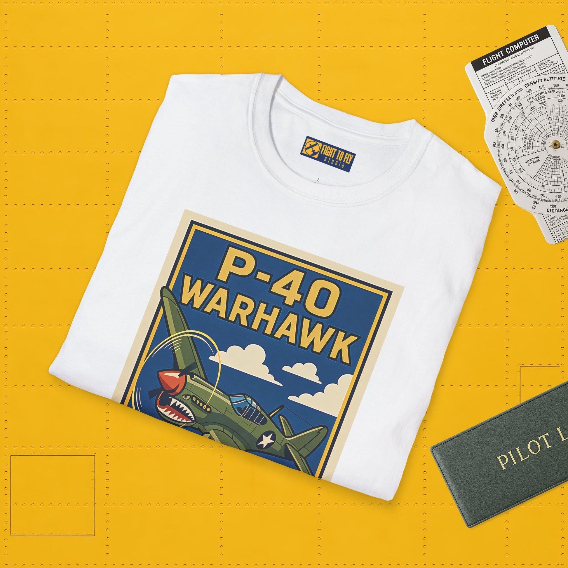 P-40 Premium T-Shirt – Iconic WWII Fighter Full Graphic Aviation Tee - Pilot gifts - warbird t-shirt