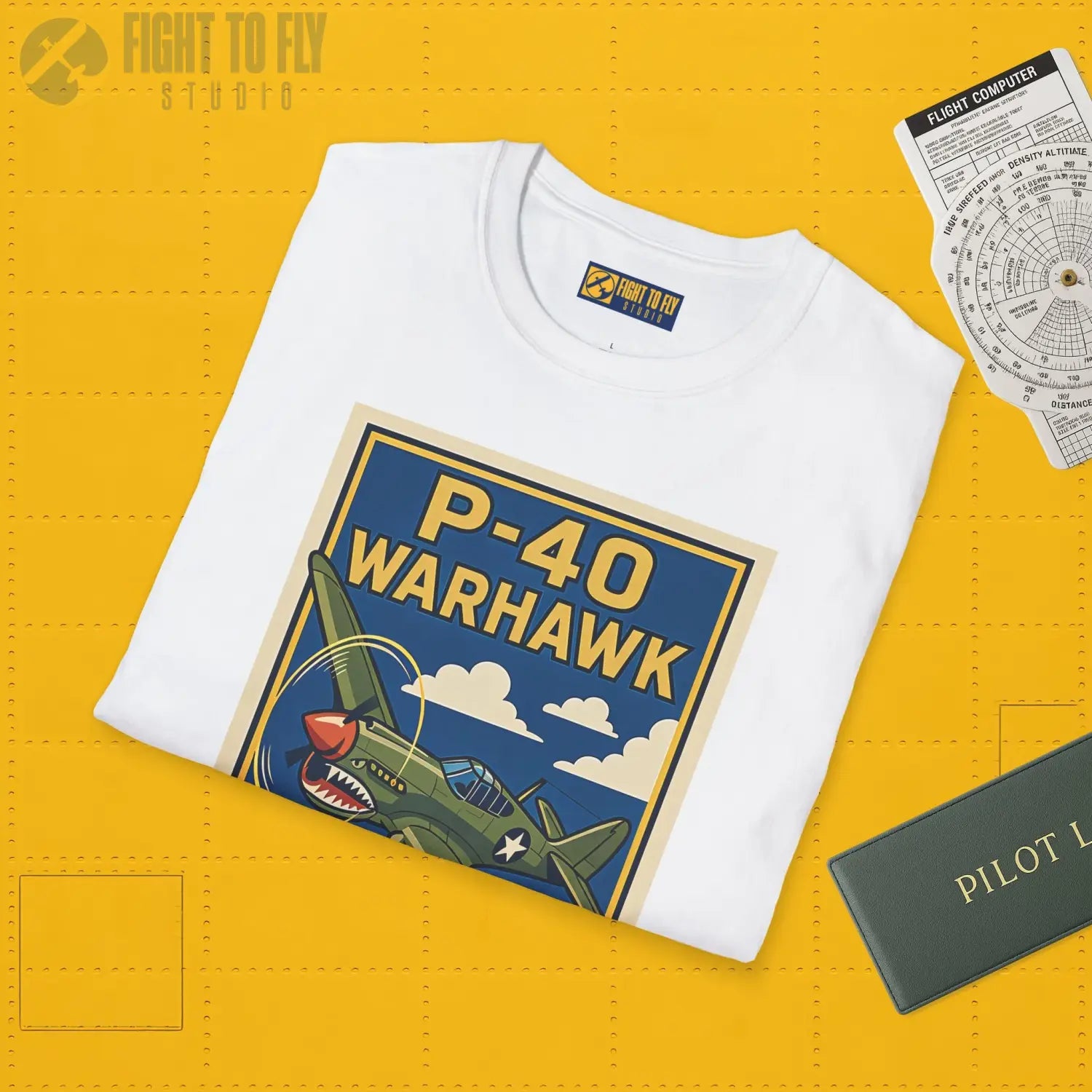P-40 Premium Full Graphic T-Shirt - Pilot gifts - WWII warbird t-shirt