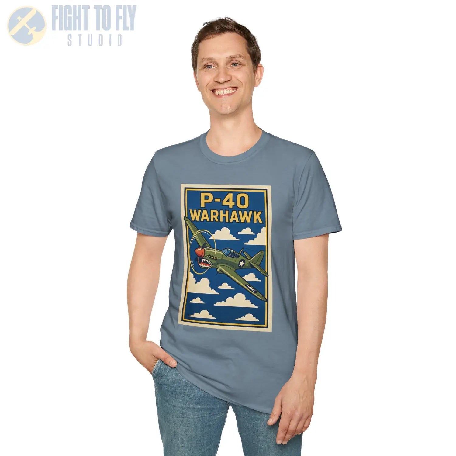 P-40 Premium Full Graphic T-Shirt - Pilot gifts - WWII warbird t-shirt