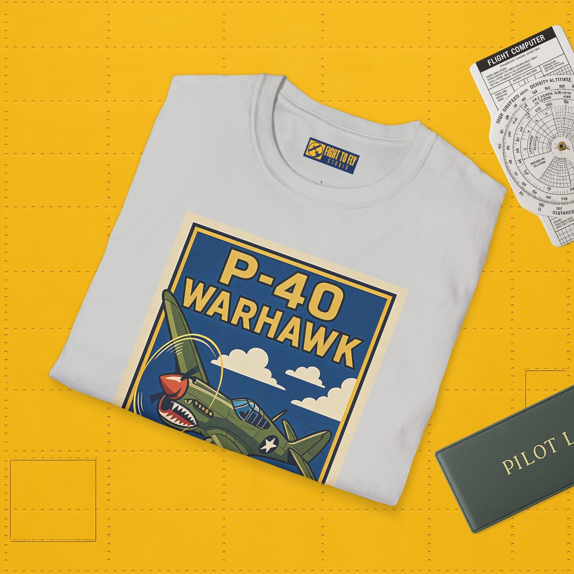 P-40 Premium T-Shirt – Iconic WWII Fighter Full Graphic Aviation Tee - Pilot gifts - warbird t-shirt