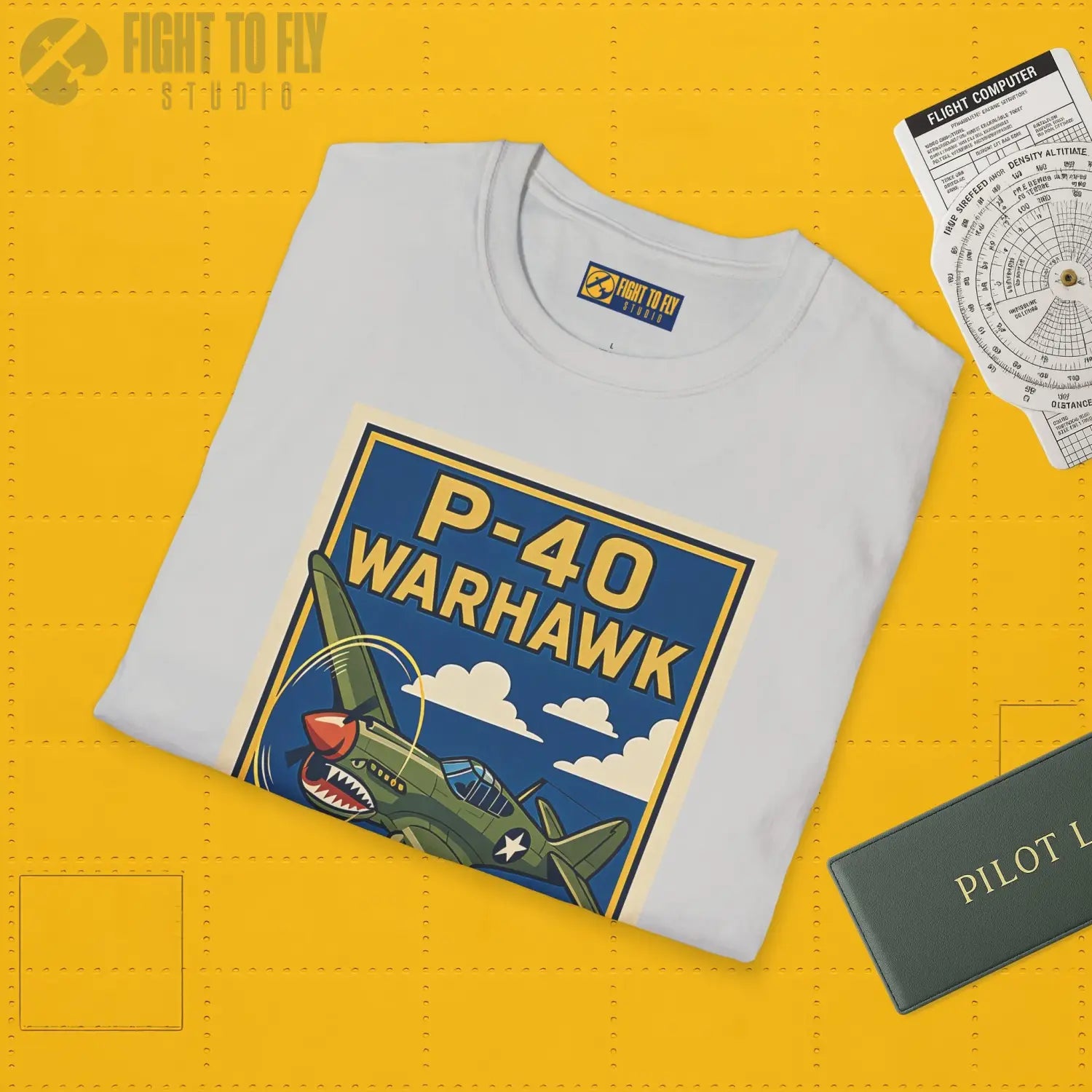 P-40 Premium Full Graphic T-Shirt - Pilot gifts - WWII warbird t-shirt