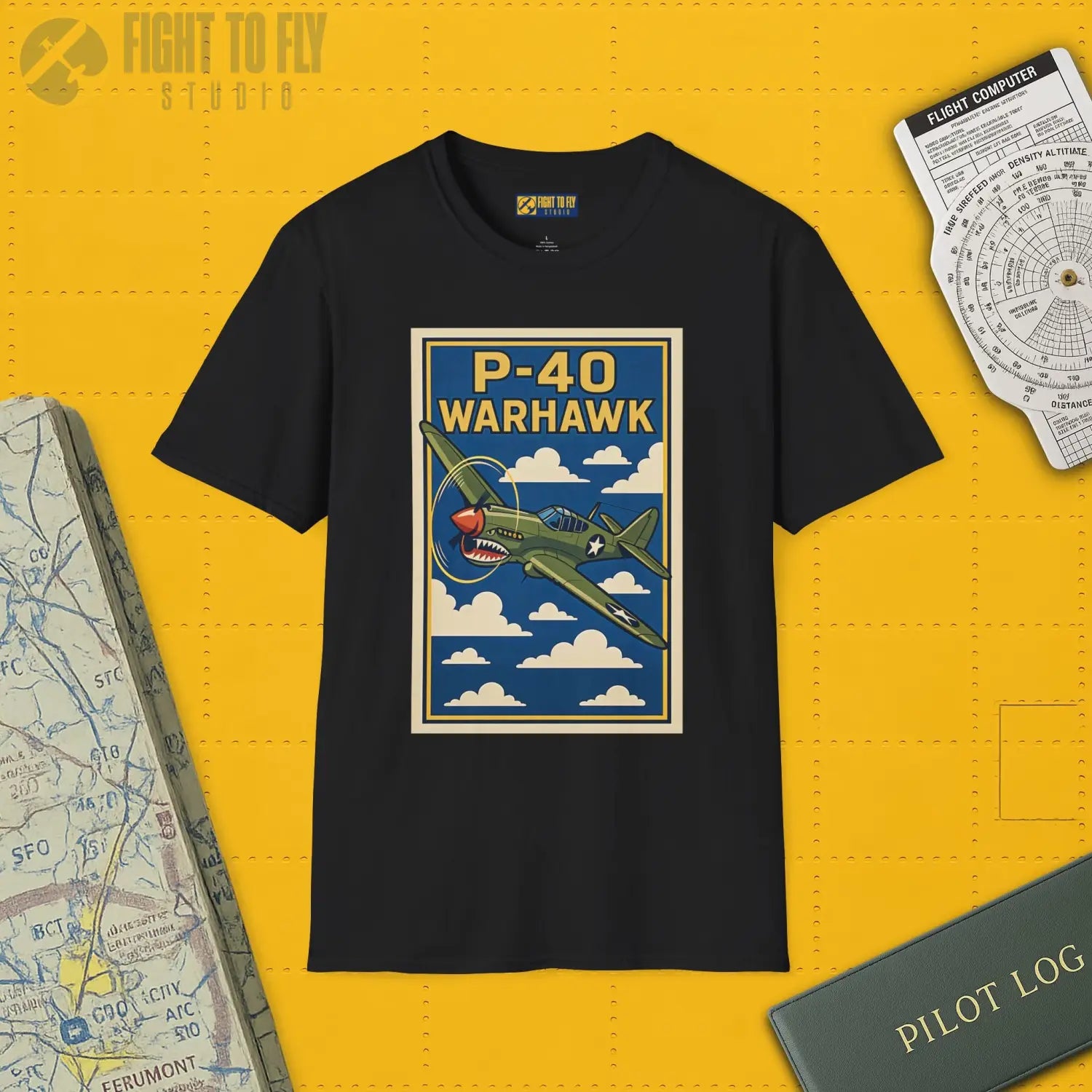 P-40 Premium Full Graphic T-Shirt - Pilot gifts - WWII warbird t-shirt